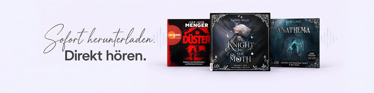 Hörbücher sofort herunterladen und direkt hören: Düster, The Knight and the Moth und Anathema bei CineBuch.