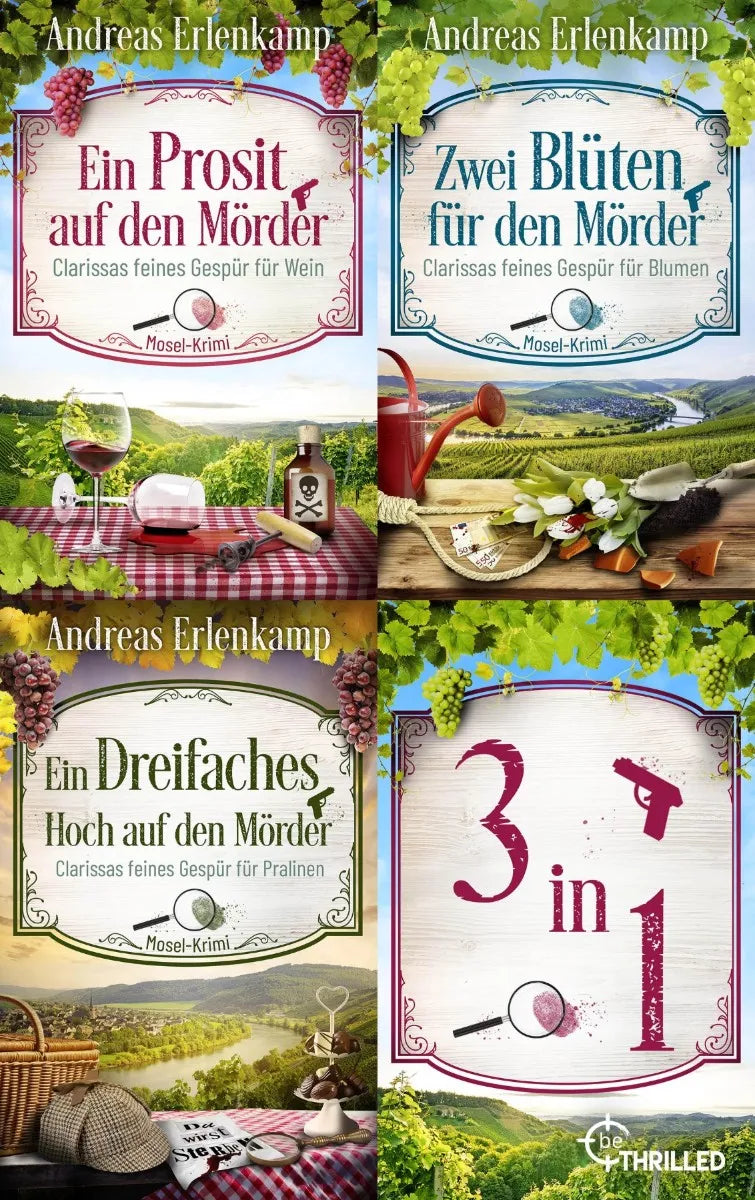 Cover: Clarissas feines Gespür für Mord | Drei Mosel-Krimis in einem eBook (E-Book) von Andreas Erlenkamp