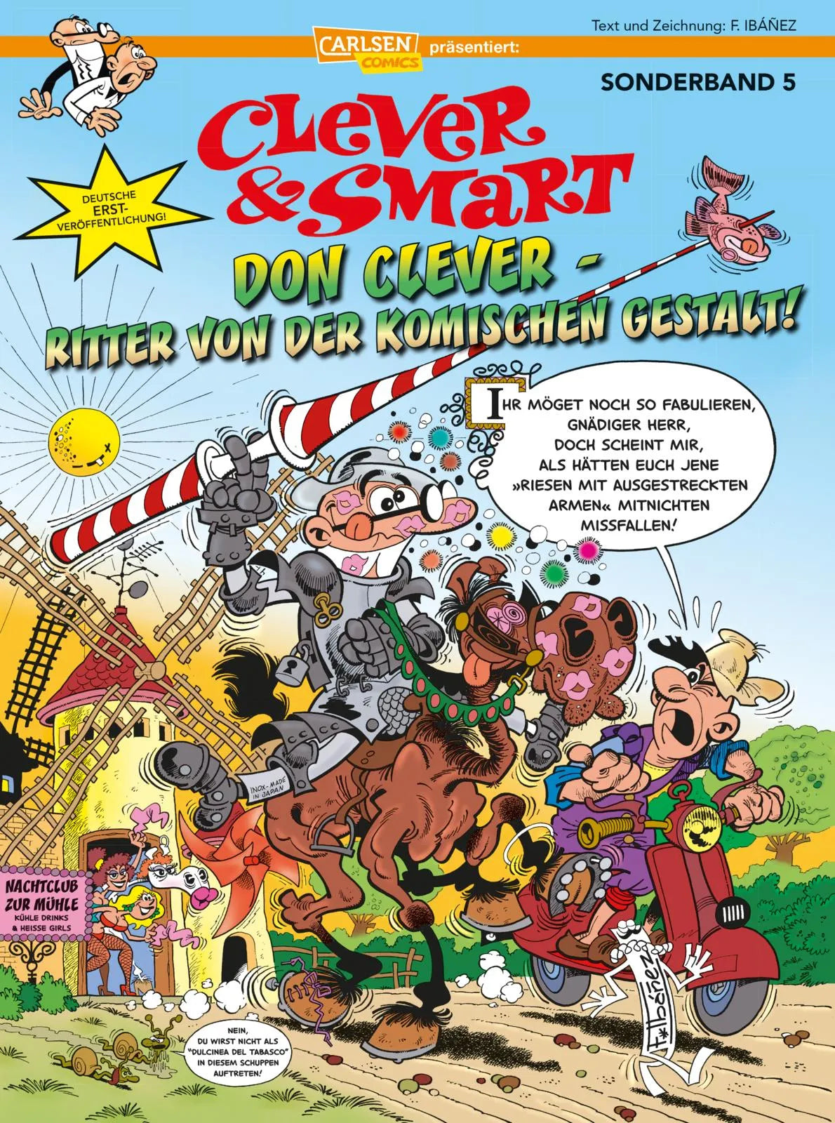 Buchcover von 'Clever und Smart Sonderband 5: Don Clever – Ritter von der komischen Gestalt!' - Taschenbuch von Francisco Ibáñez