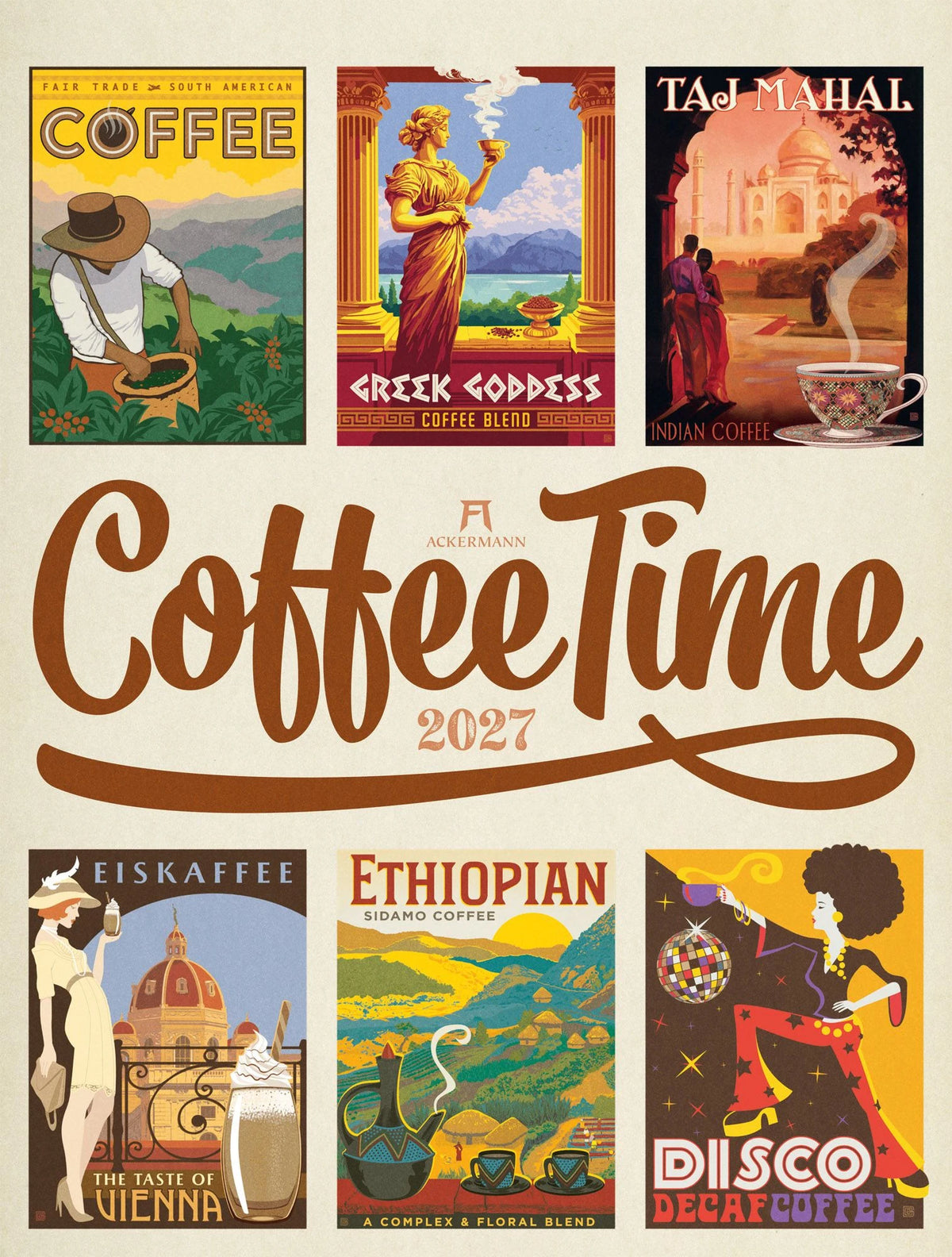 Wandkalender: Coffee Time Kaffee-Plakate-Kalender 2027