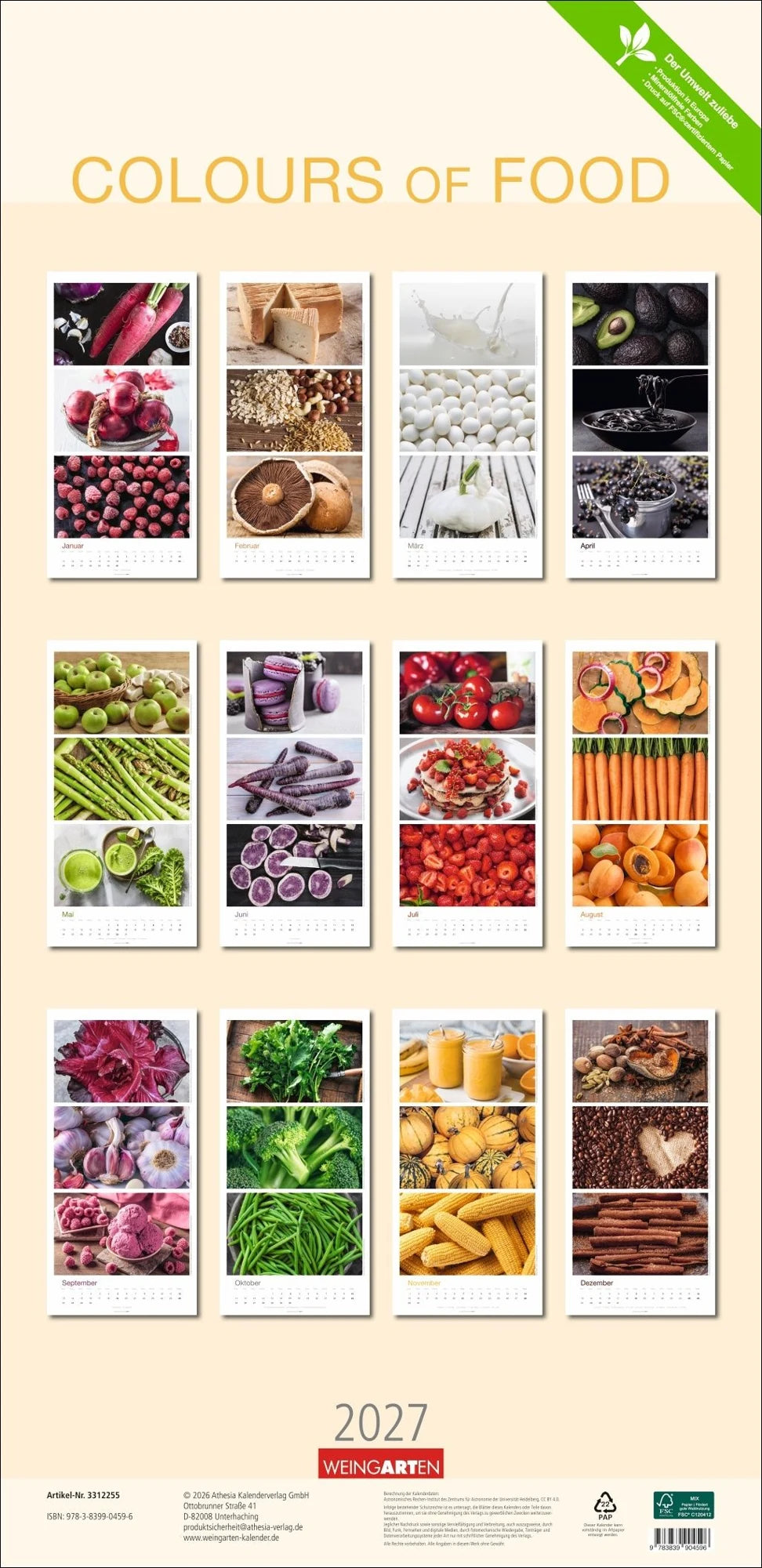 Colours of Food Kalender 2027 – Ansicht
