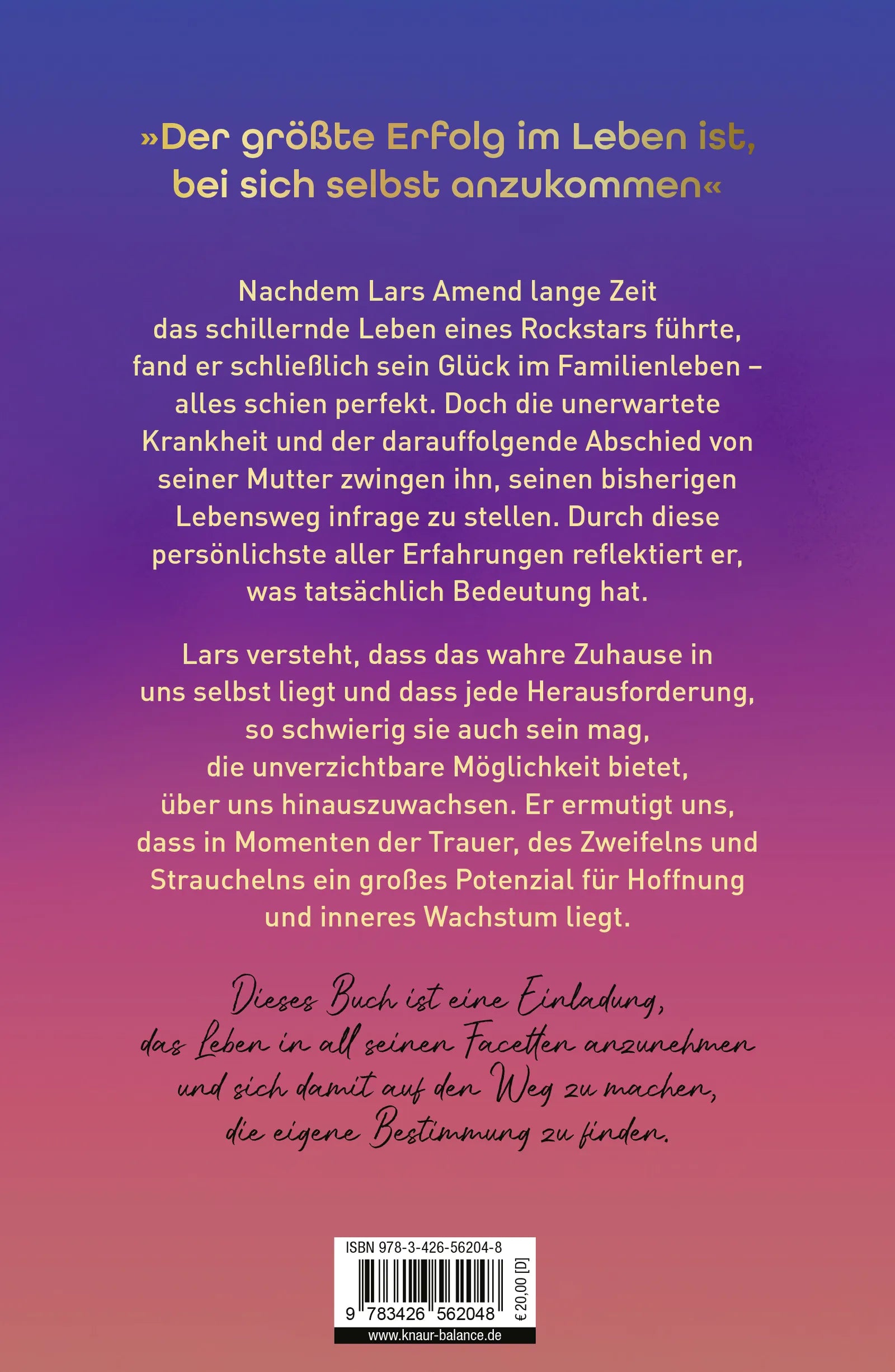 Buchrückseite von 'Coming Home' mit Klappentext - Gebundene Ausgabe