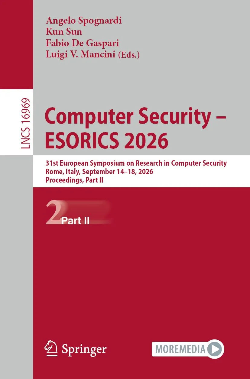Cover: Computer Security - ESORICS 2026 (E-Book) von Angelo Spognardi