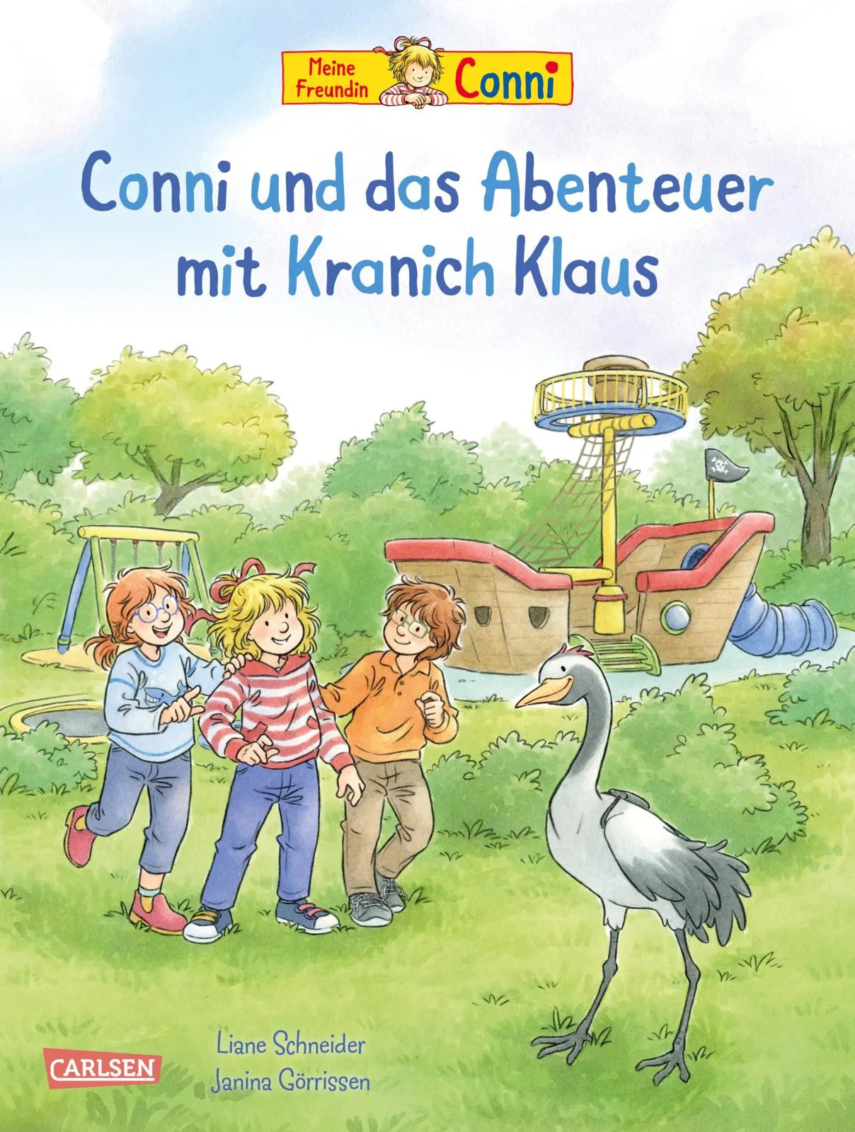 Buchcover von 'Conni-Bilderbücher: Conni und das Abenteuer mit Kranich Klaus' - Gebundene Ausgabe von Liane Schneider