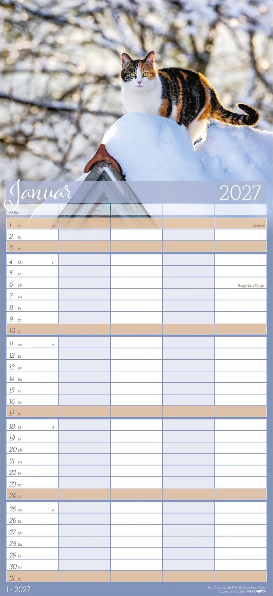 Cool Cats Familienplaner 2027 – Ansicht