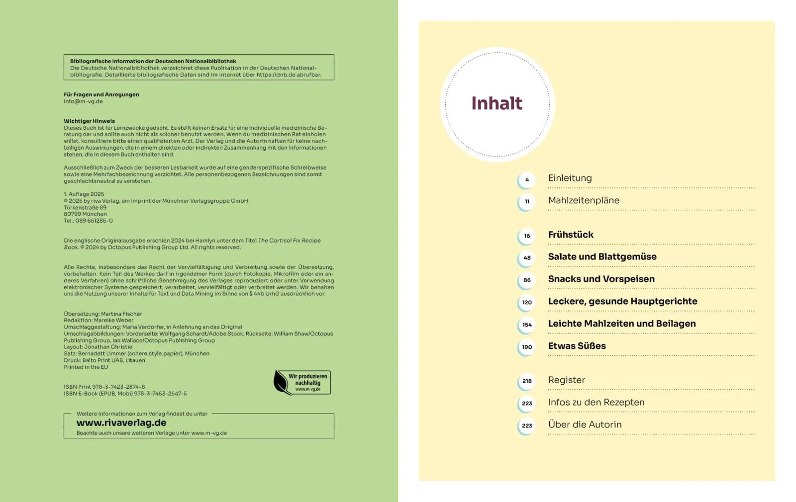 Innenansicht von 'Cortisol-Balance-Kochbuch' - Taschenbuch
