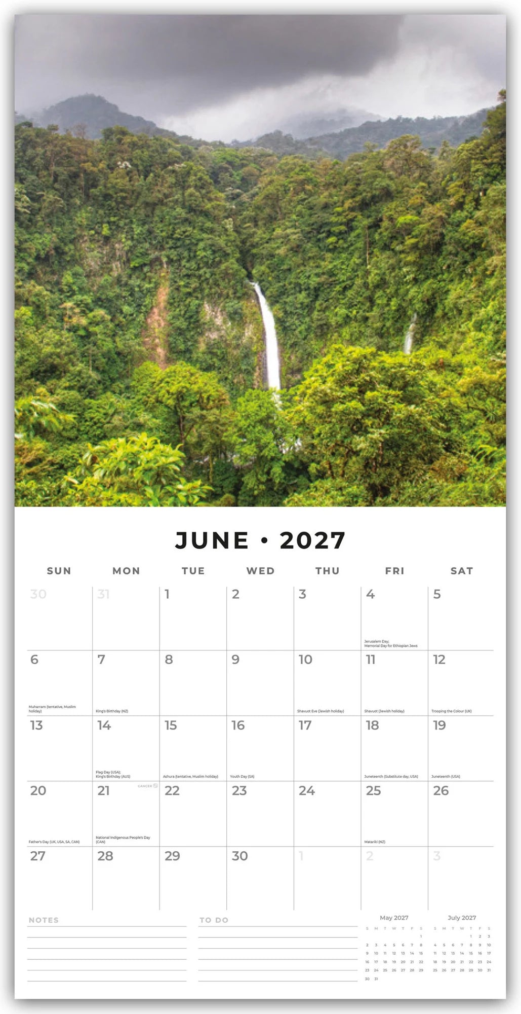 Costa Rica 2027 – 16-Monatskalender – Ansicht
