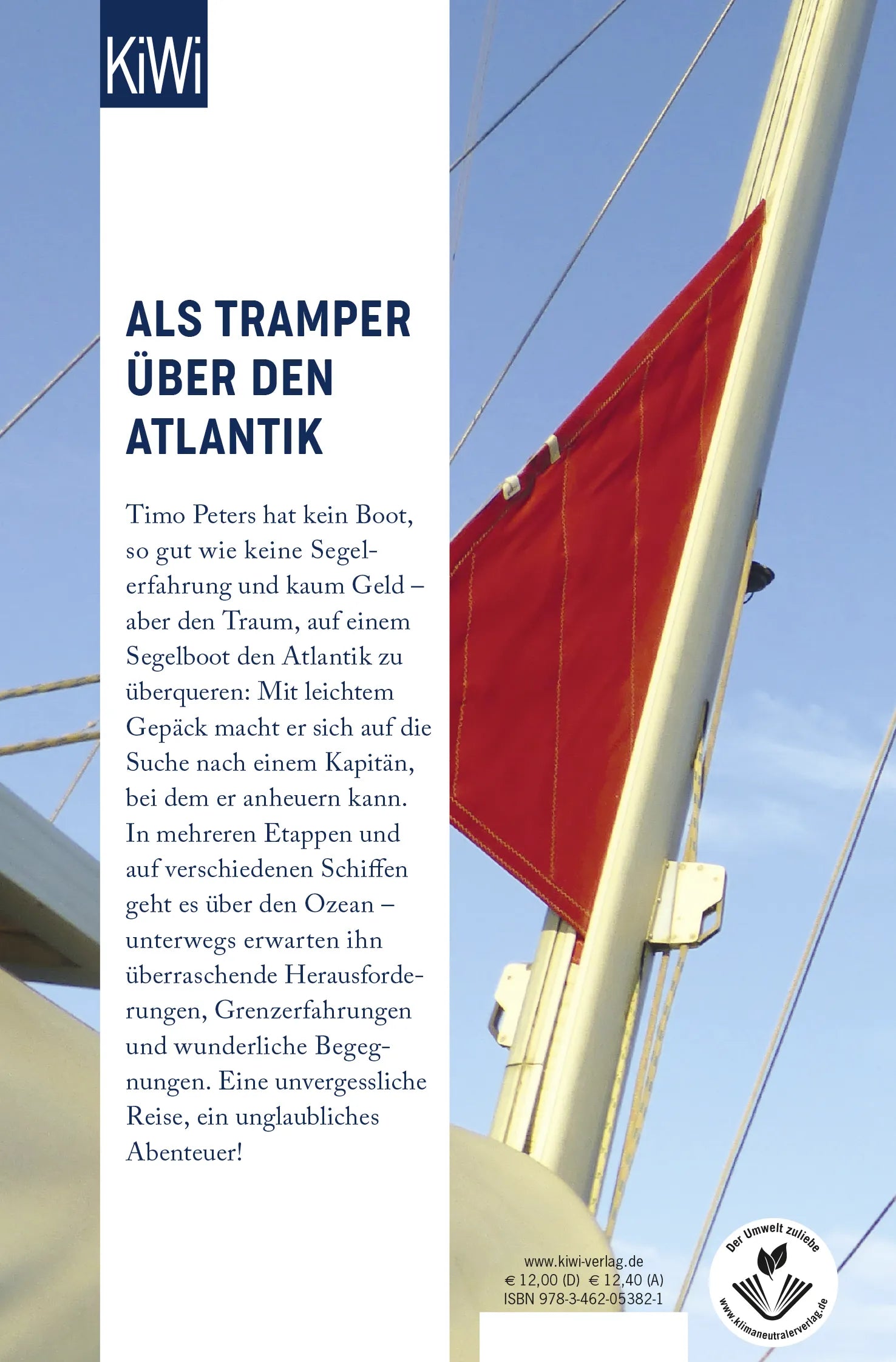 Buchrückseite von 'Couchsailing' mit Klappentext - Taschenbuch