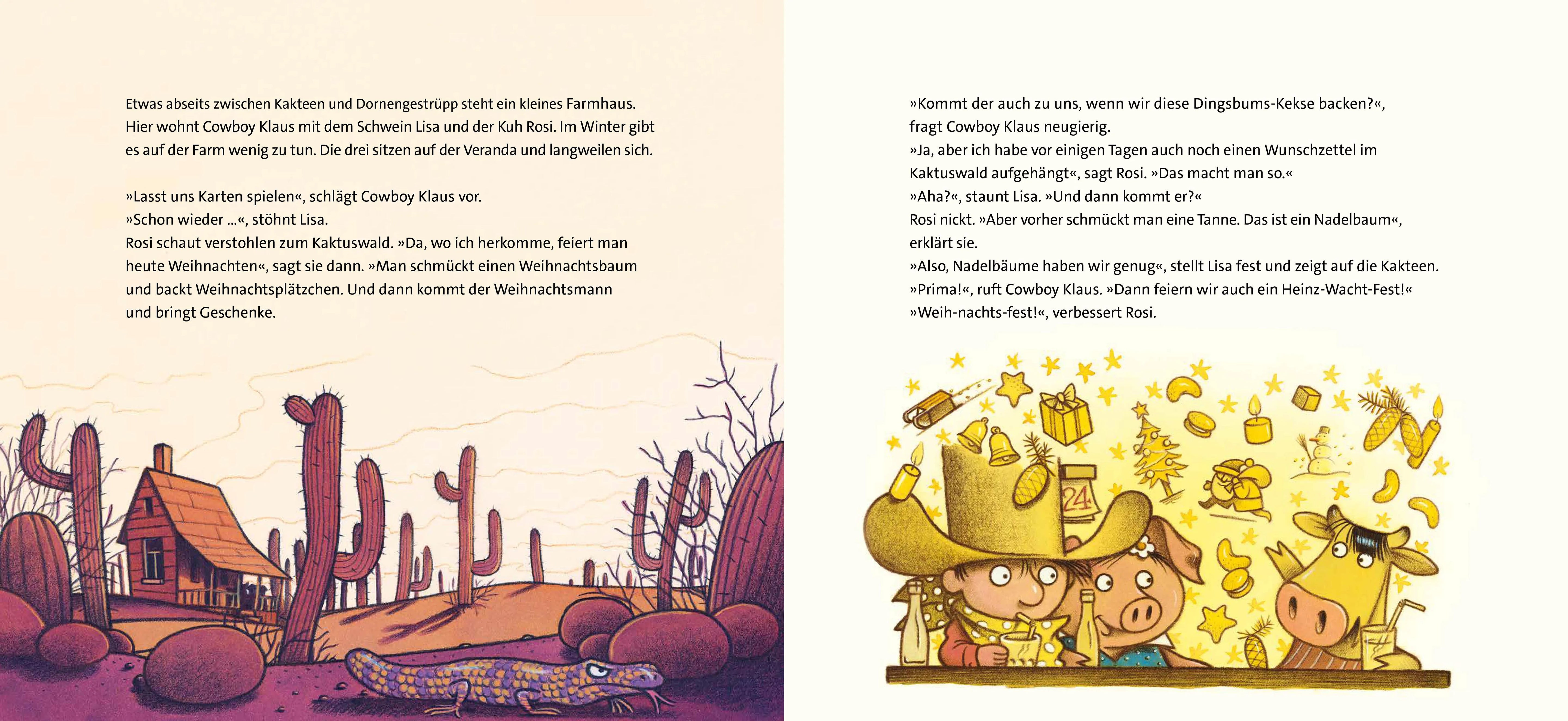 Detailansicht: Cowboy Klaus und der Weihnachtsmann im Kaktuswald (Hardcover)