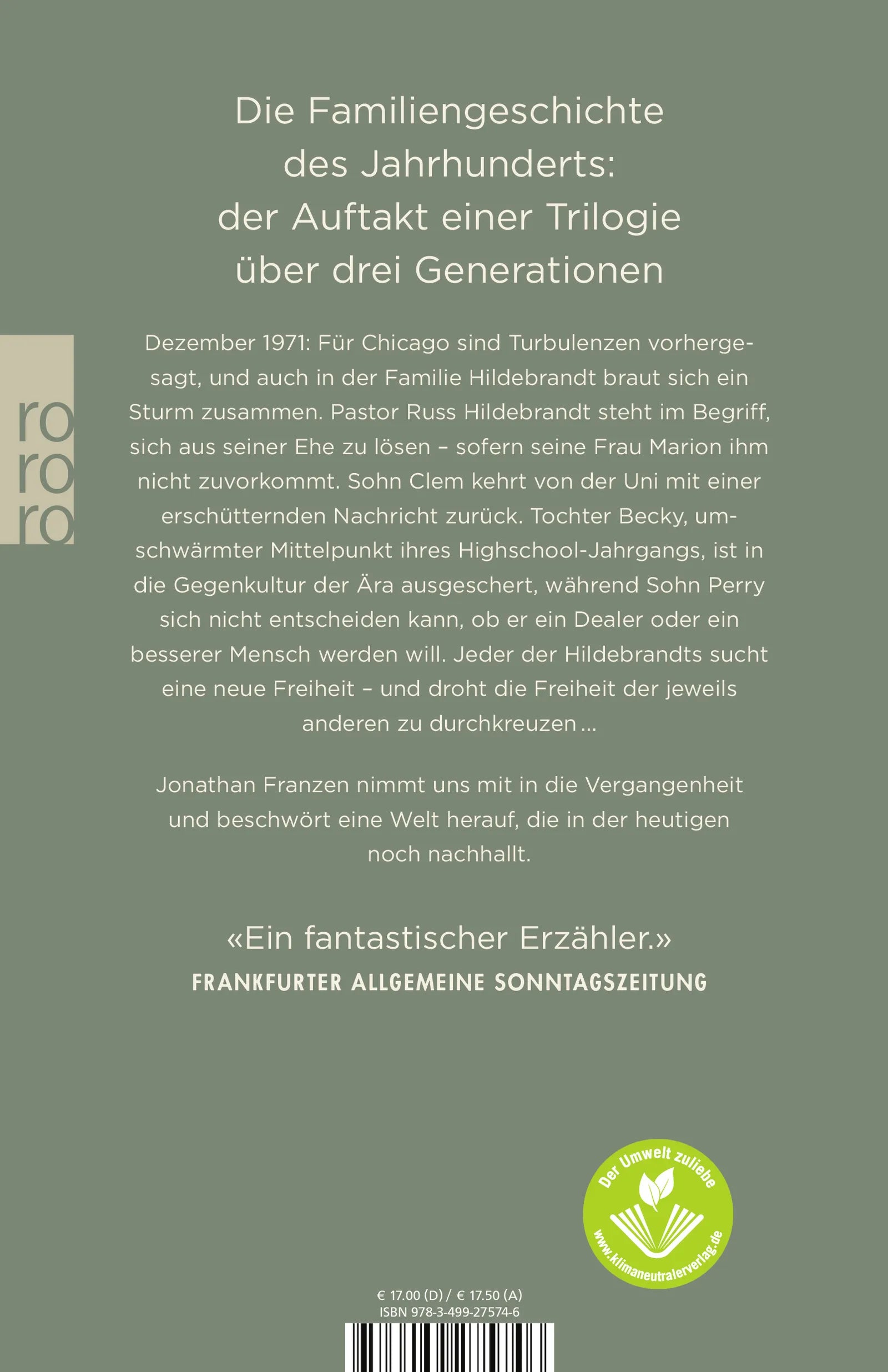 Buchrückseite von 'Crossroads' mit Klappentext - Paperback