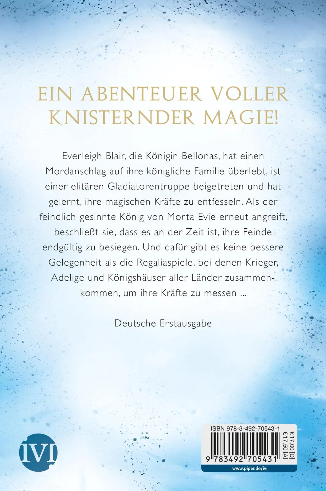 Buchrückseite von 'Crush the King' mit Klappentext - Paperback