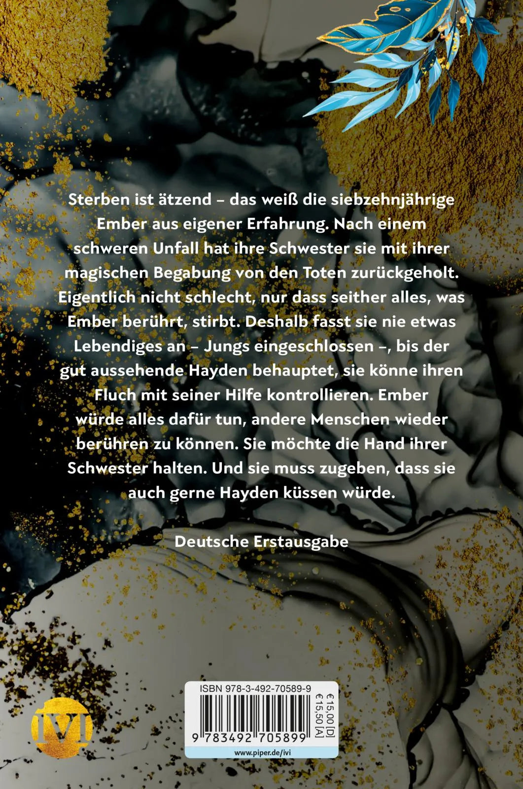 Buchrückseite von 'Cursed – Die Hoffnung liegt hinter der Dunkelheit' mit Klappentext - Paperback