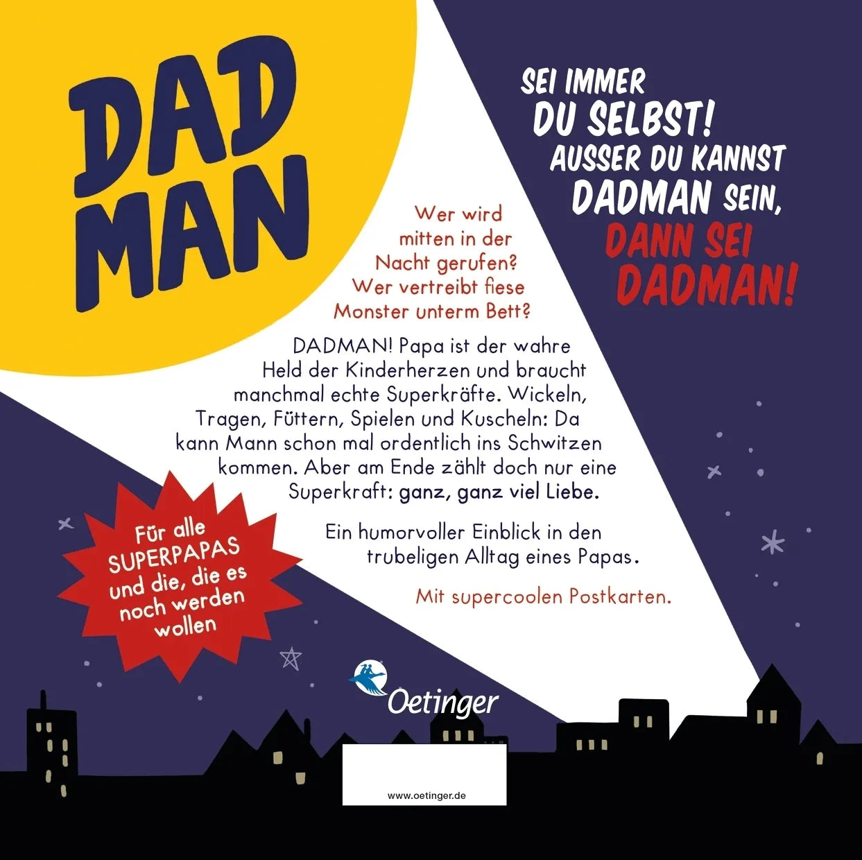 Buchrückseite von 'Dadman' mit Klappentext - Gebundene Ausgabe