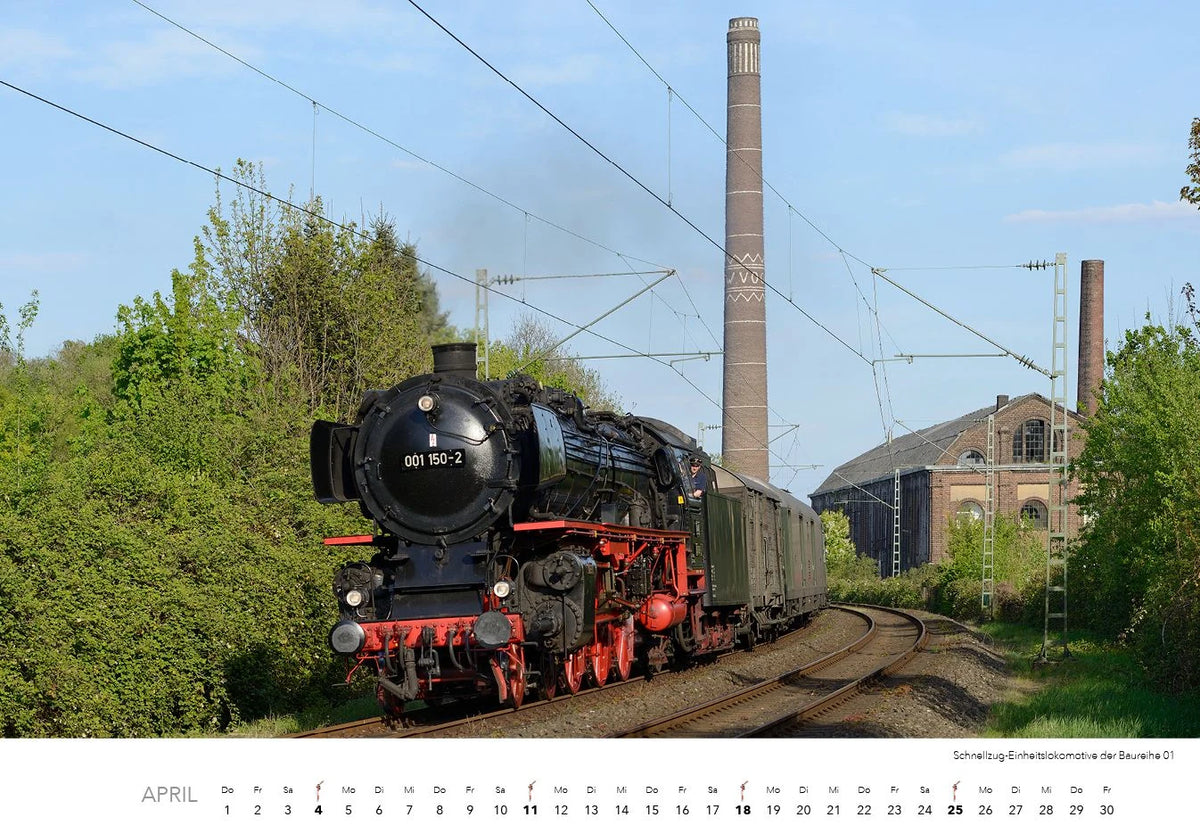 Dampfloks in Farbe Kalender 2027 – Ansicht
