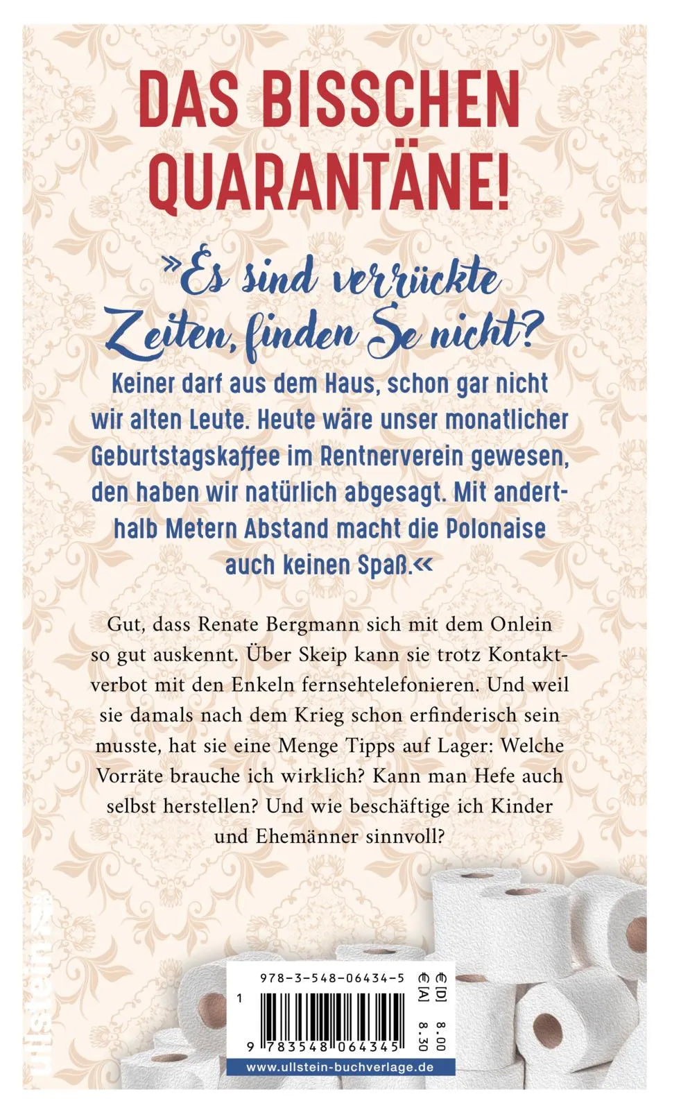 Buchrückseite von 'Dann bleiben wir eben zu Hause!' mit Klappentext - Gebundene Ausgabe