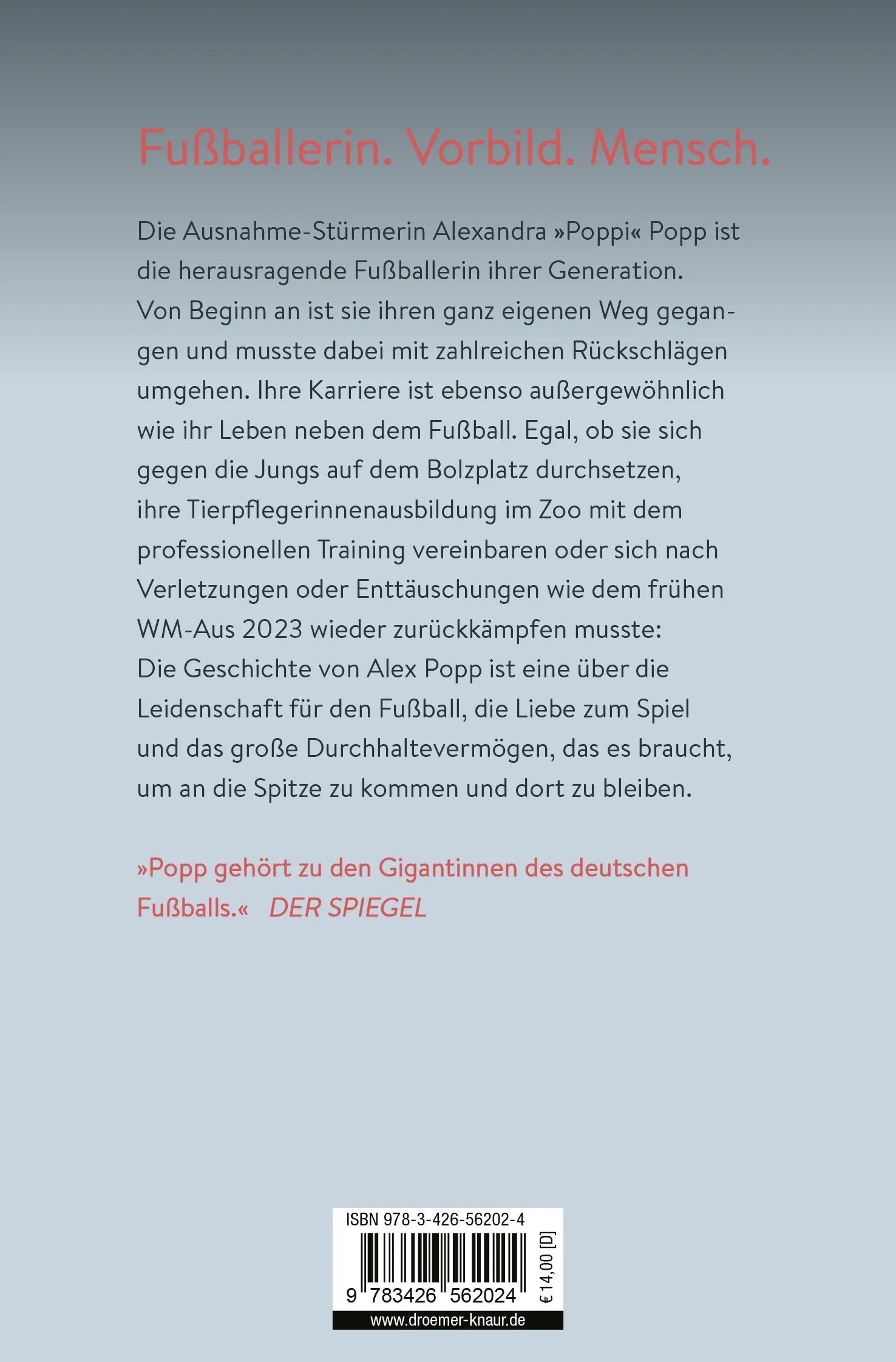 Buchrückseite von 'Dann zeige ich es euch eben auf dem Platz' mit Klappentext - Taschenbuch