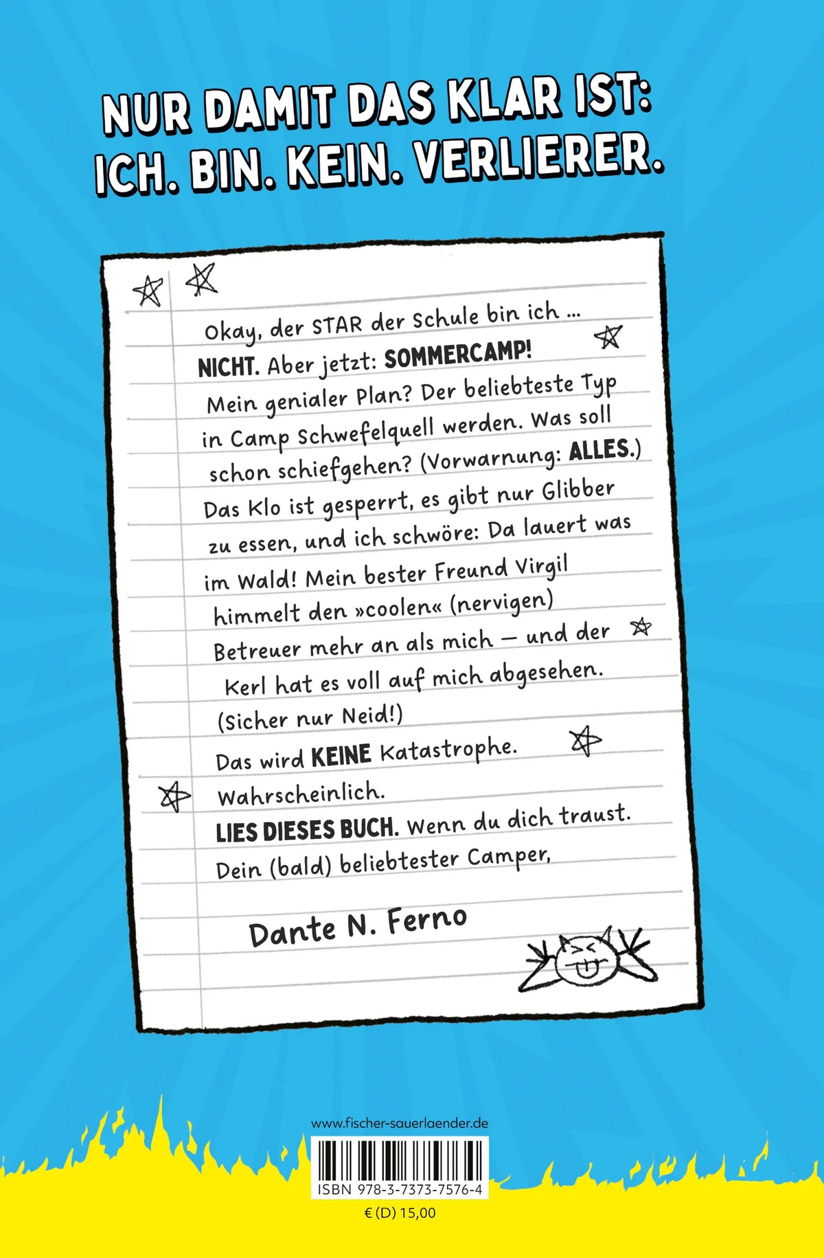 Rückseite: Dante N. Ferno - Das Katastrophencamp (Hardcover)