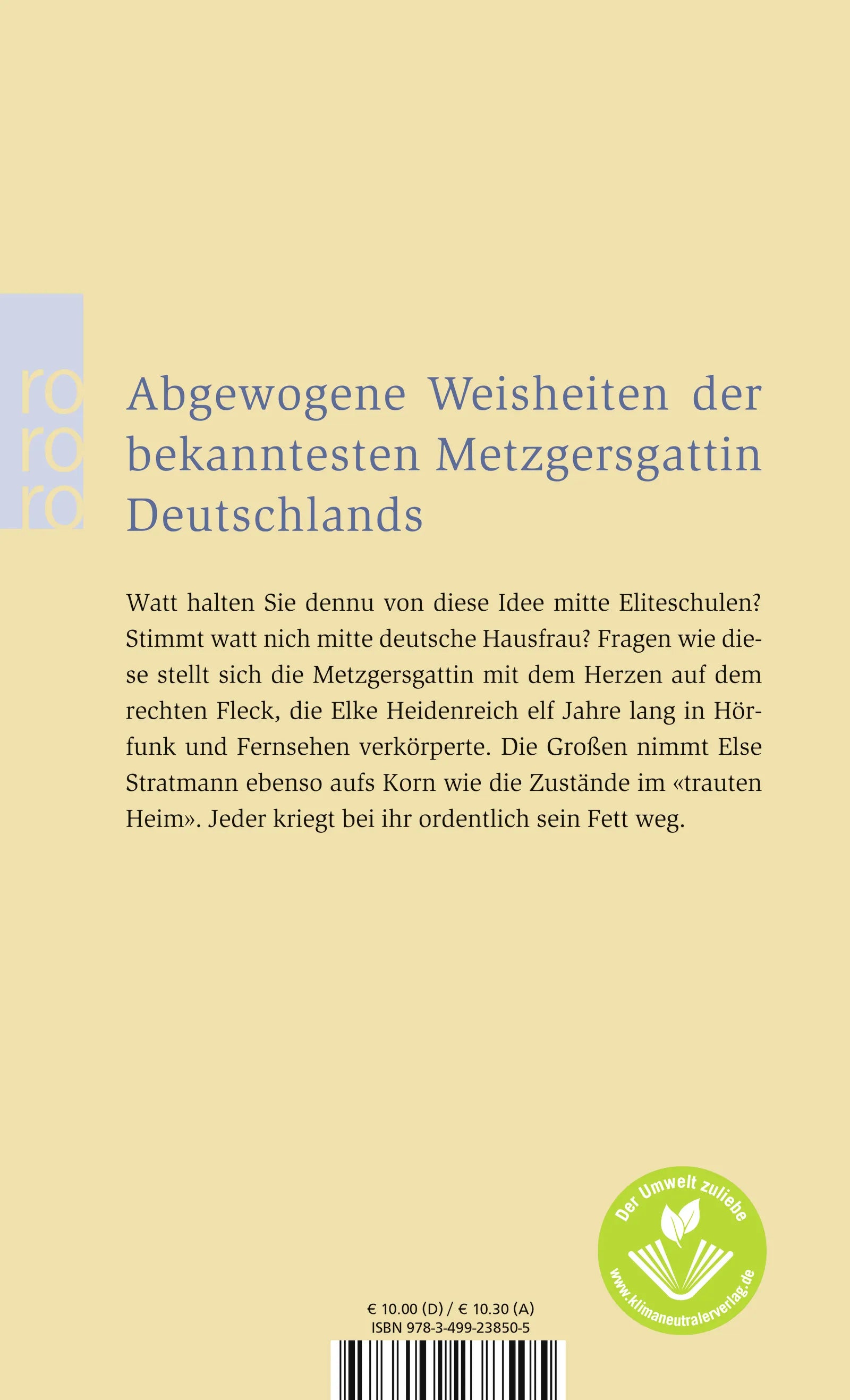 Buchrückseite von '"Darf's ein bisschen mehr sein?"' mit Klappentext - Taschenbuch