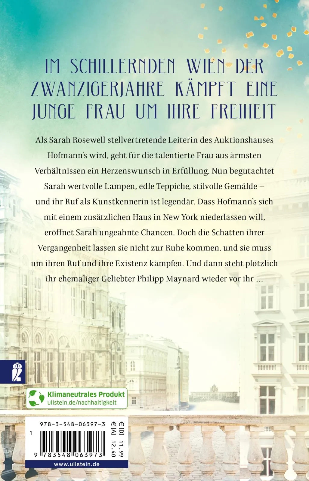 Buchrückseite von 'Das Auktionshaus' mit Klappentext - Taschenbuch