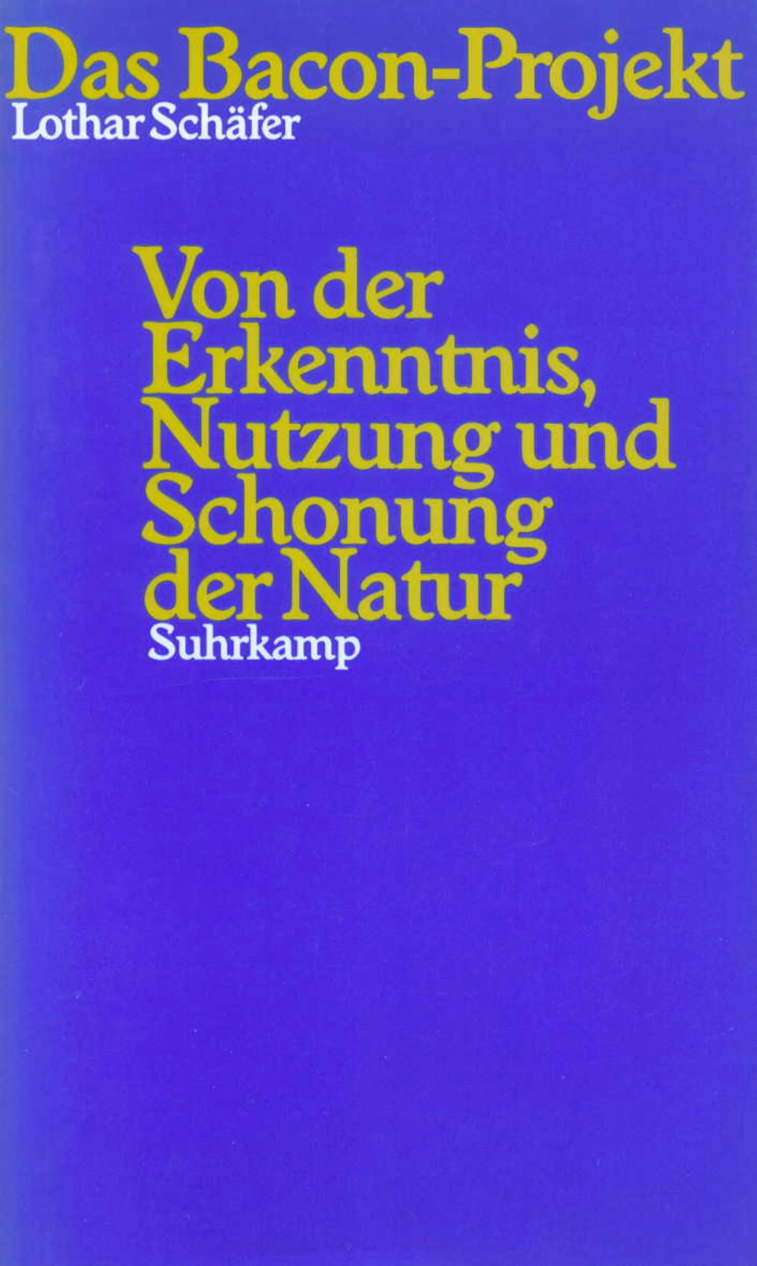 Buchcover von 'Das Bacon-Projekt' - Gebundene Ausgabe von Lothar Schäfer
