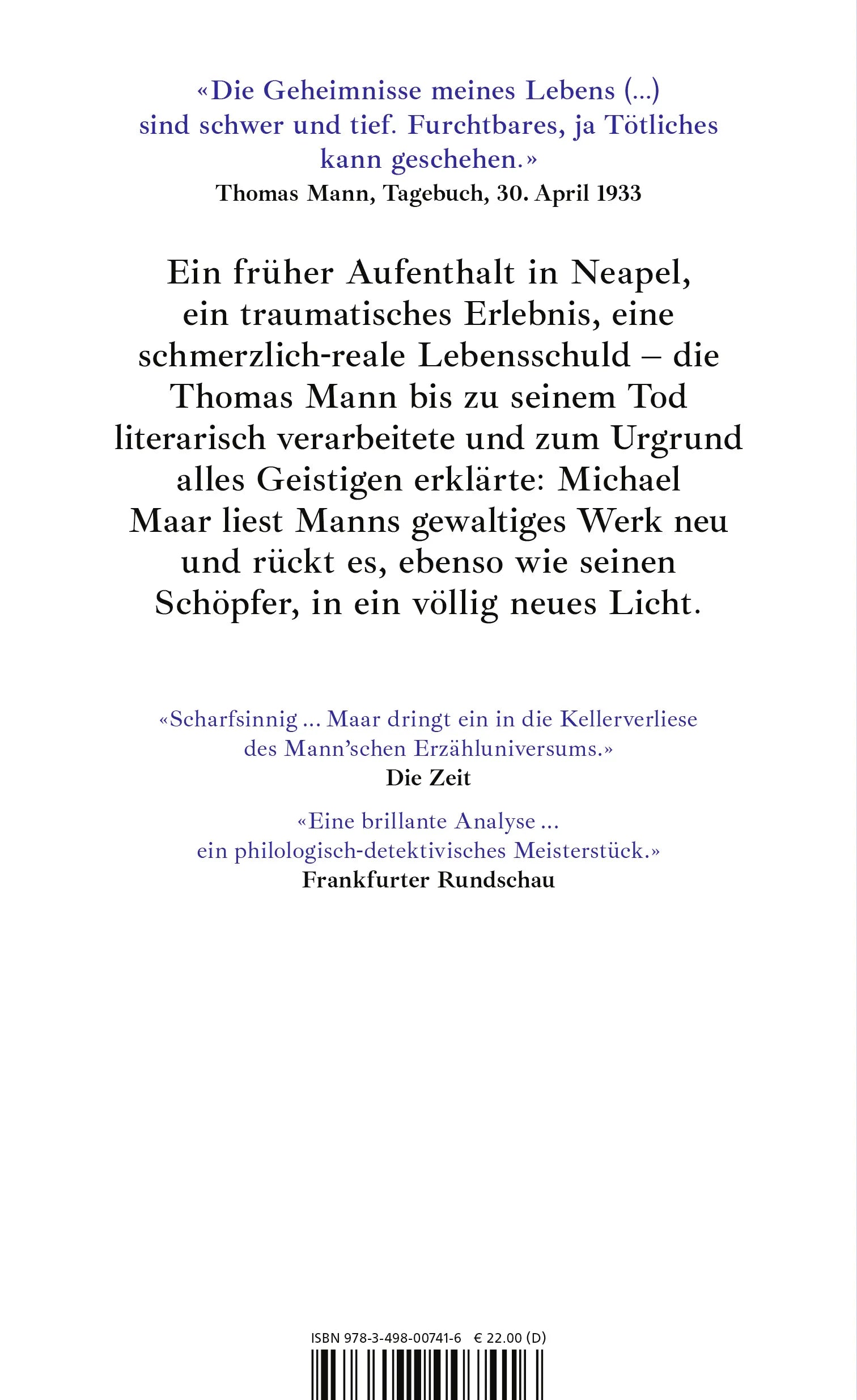 Buchrückseite von 'Das Blaubartzimmer' mit Klappentext - Gebundene Ausgabe