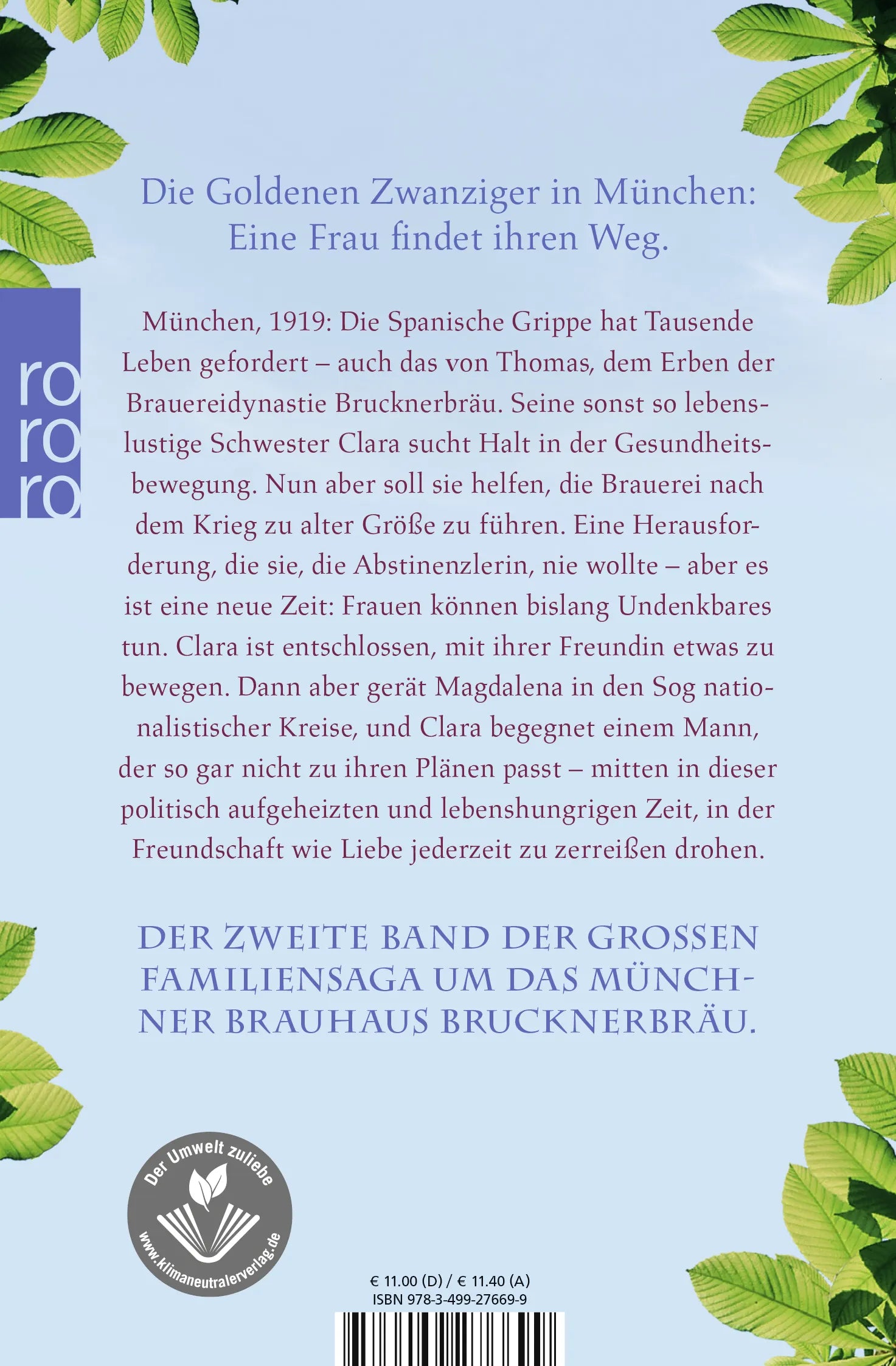 Buchrückseite von 'Das Brauhaus an der Isar: Im Sturm der Zeit' mit Klappentext - Taschenbuch
