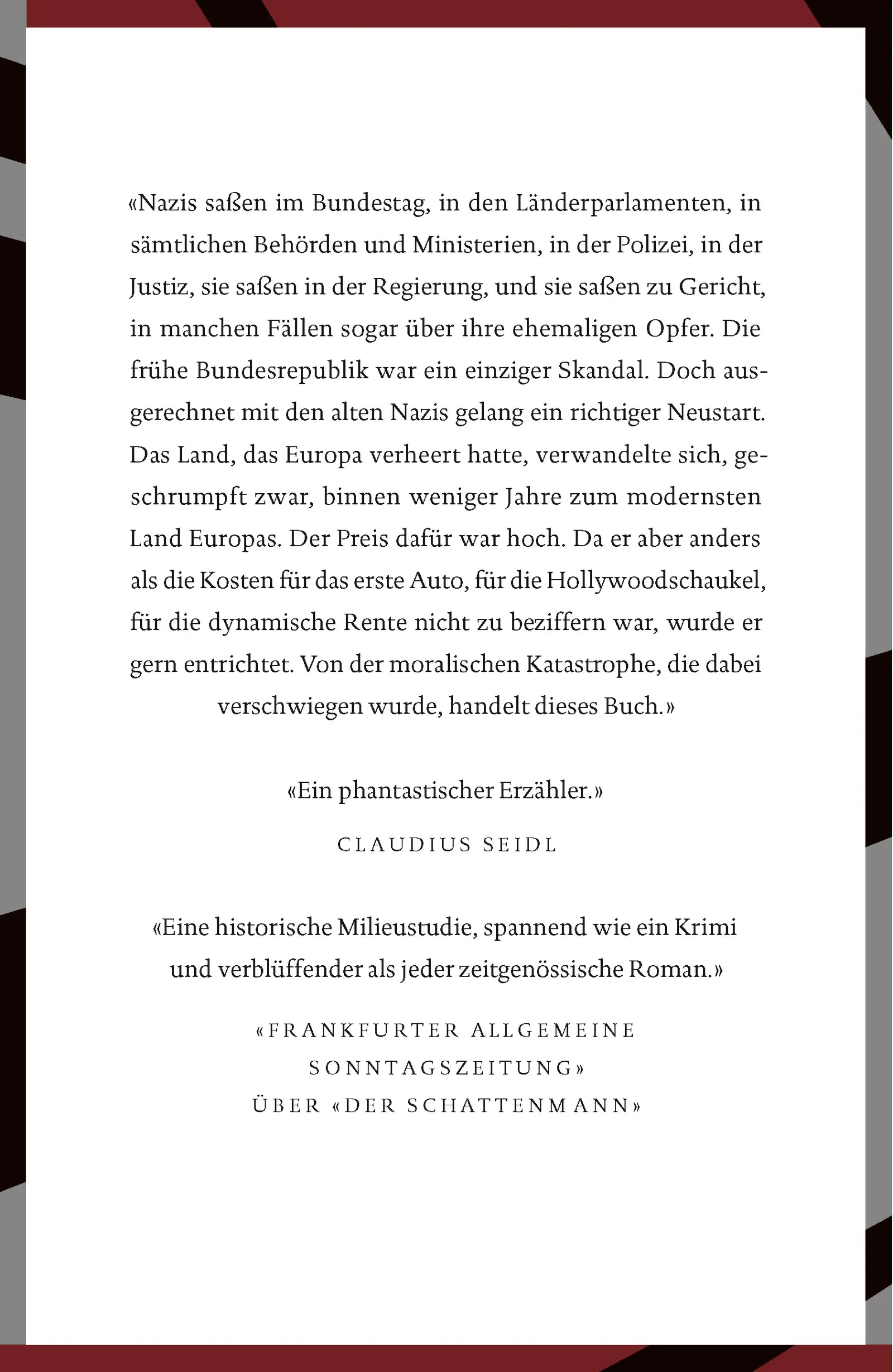 Buchrückseite von 'Das braune Netz' mit Klappentext - Gebundene Ausgabe