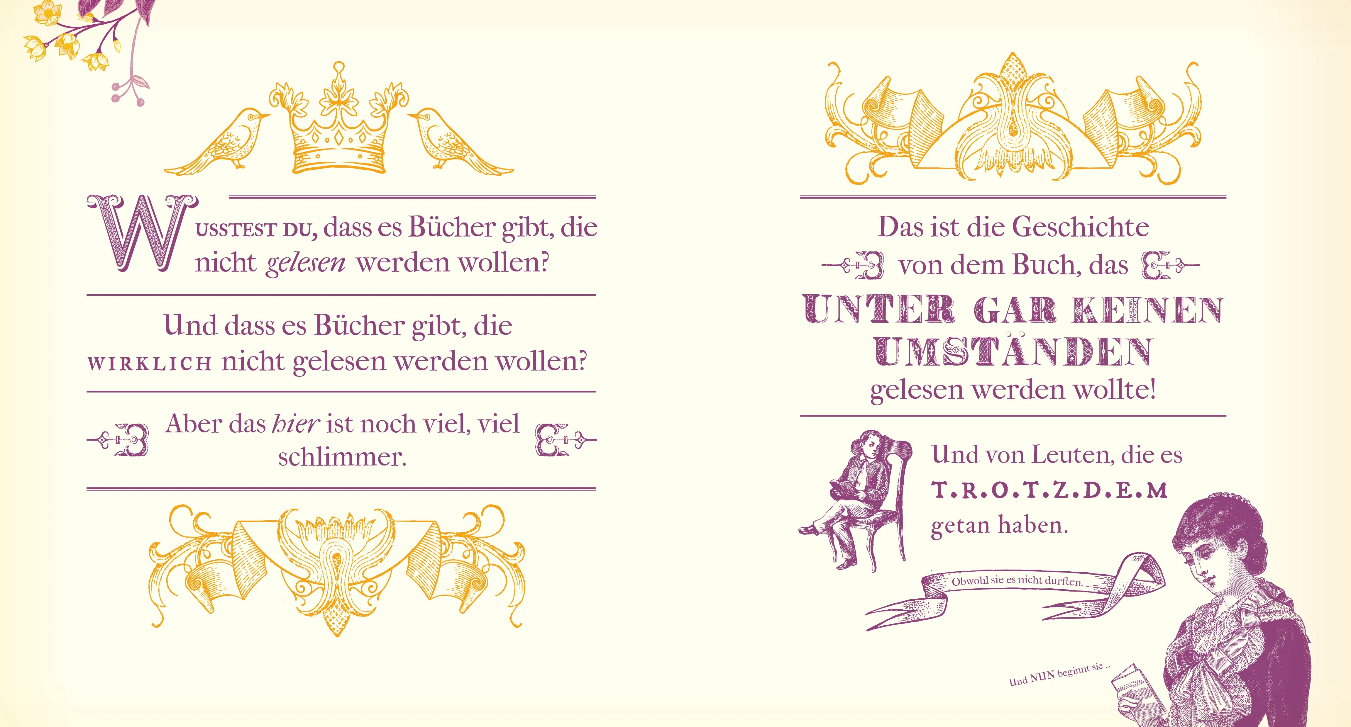Innenansicht von 'Das Buch, das unter gar keinen Umständen gelesen werden wollte' - Gebundene Ausgabe
