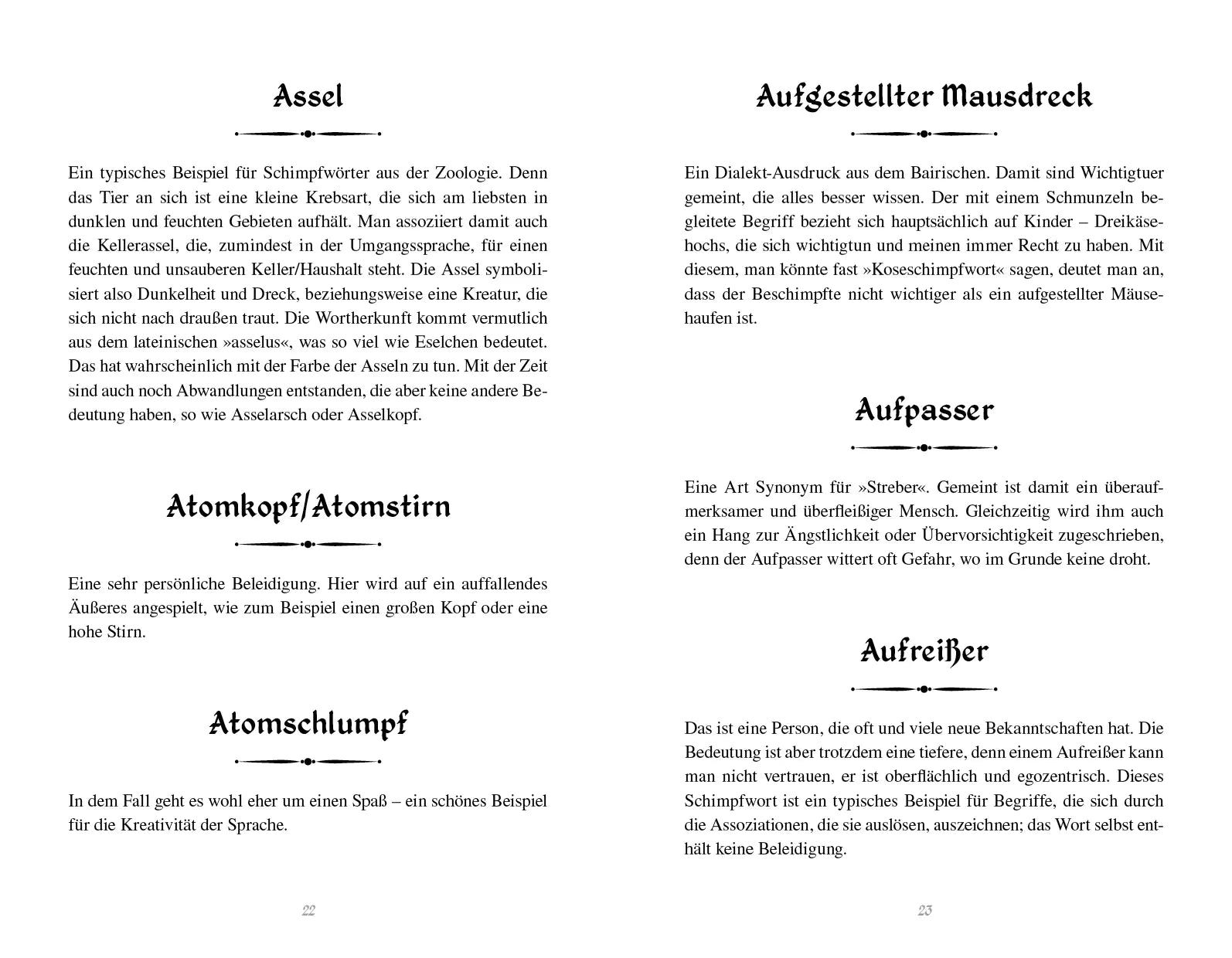 Innenansicht von 'Das Buch der Schimpfwörter und Flüche' - Taschenbuch