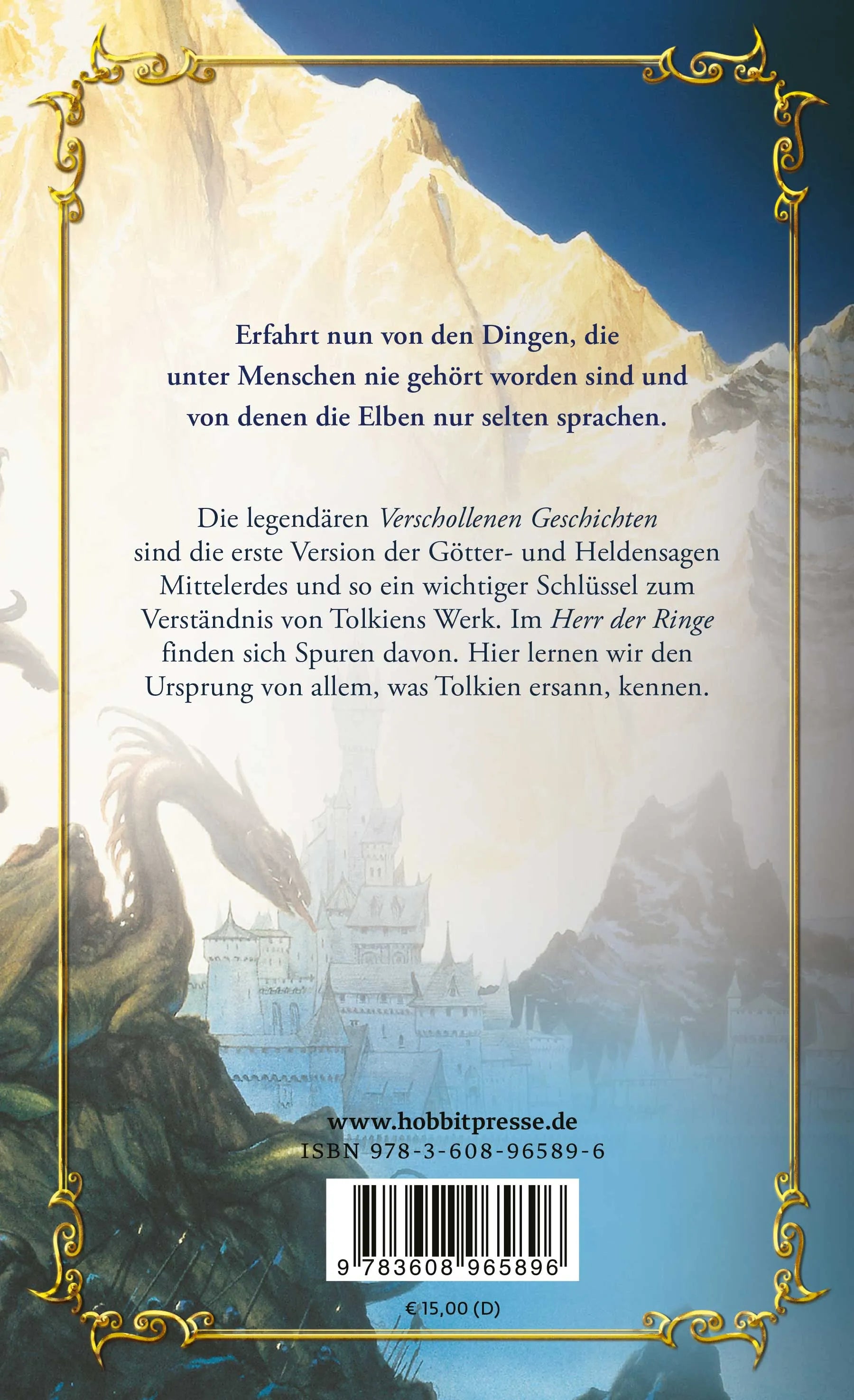 Buchrückseite von 'Das Buch der verschollenen Geschichten. Teil 1' mit Klappentext - Taschenbuch
