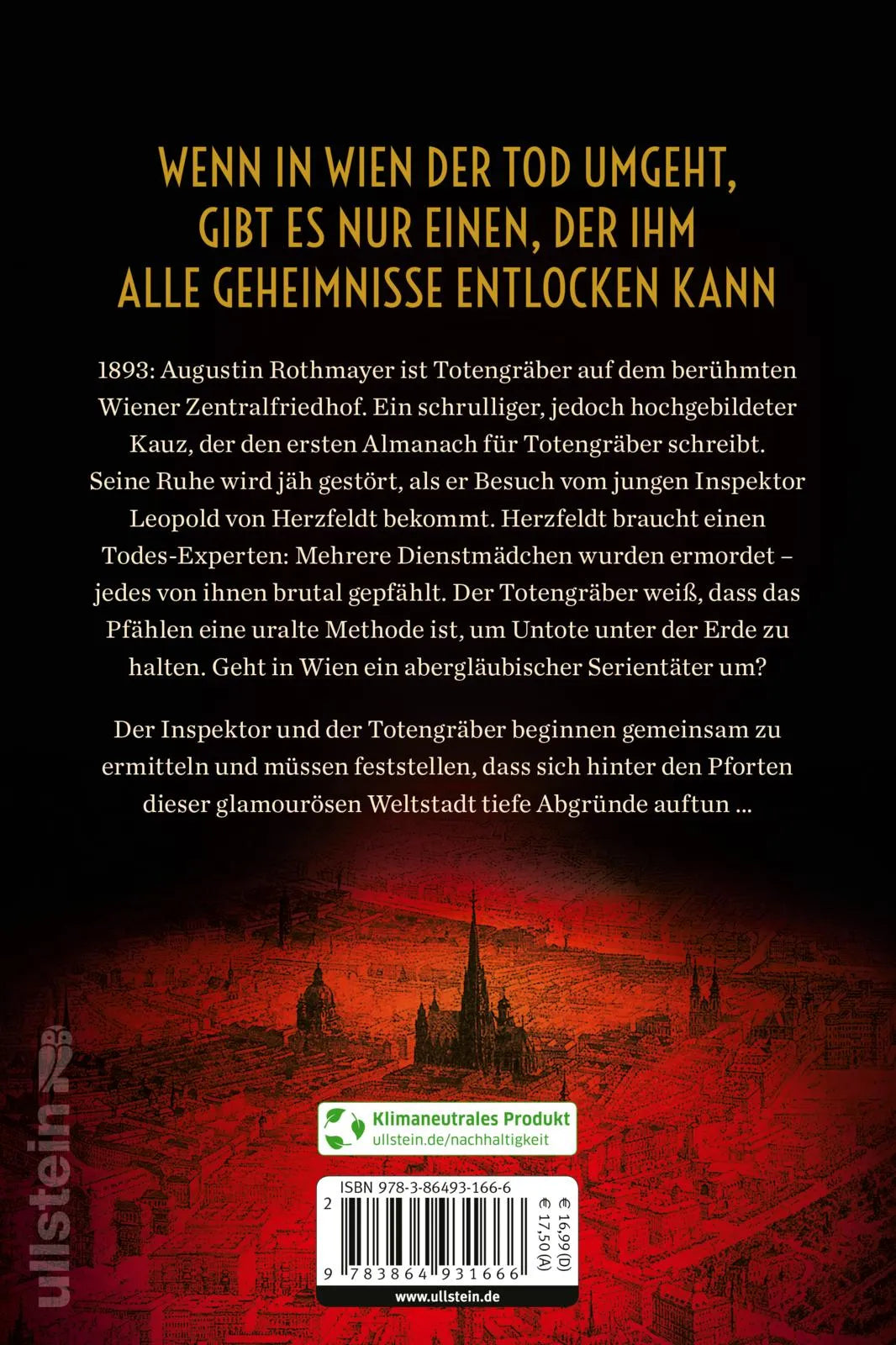 Buchrückseite von 'Das Buch des Totengräbers' mit Klappentext - Paperback