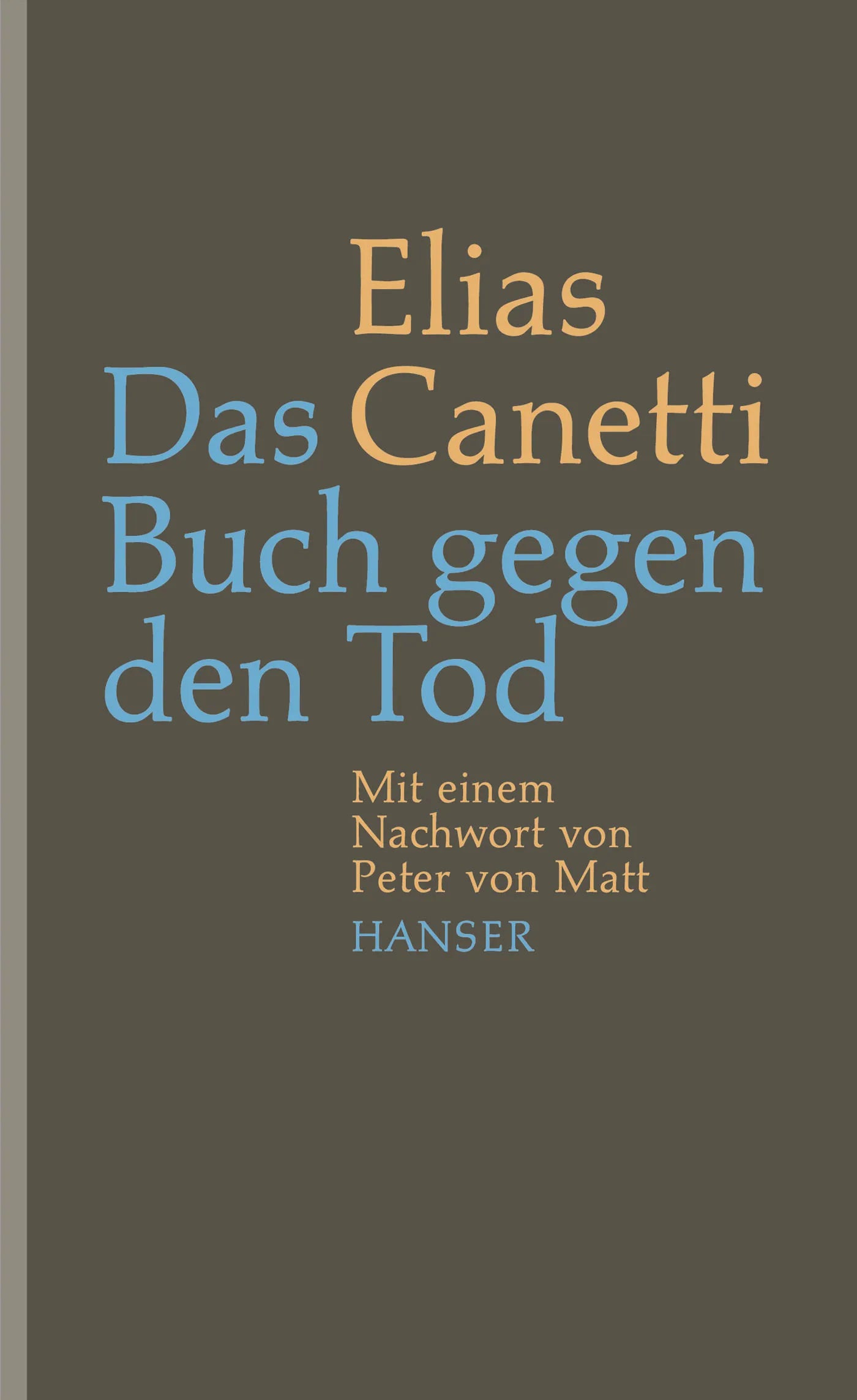 Buchcover von 'Das Buch gegen den Tod' - Gebundene Ausgabe von Elias Canetti