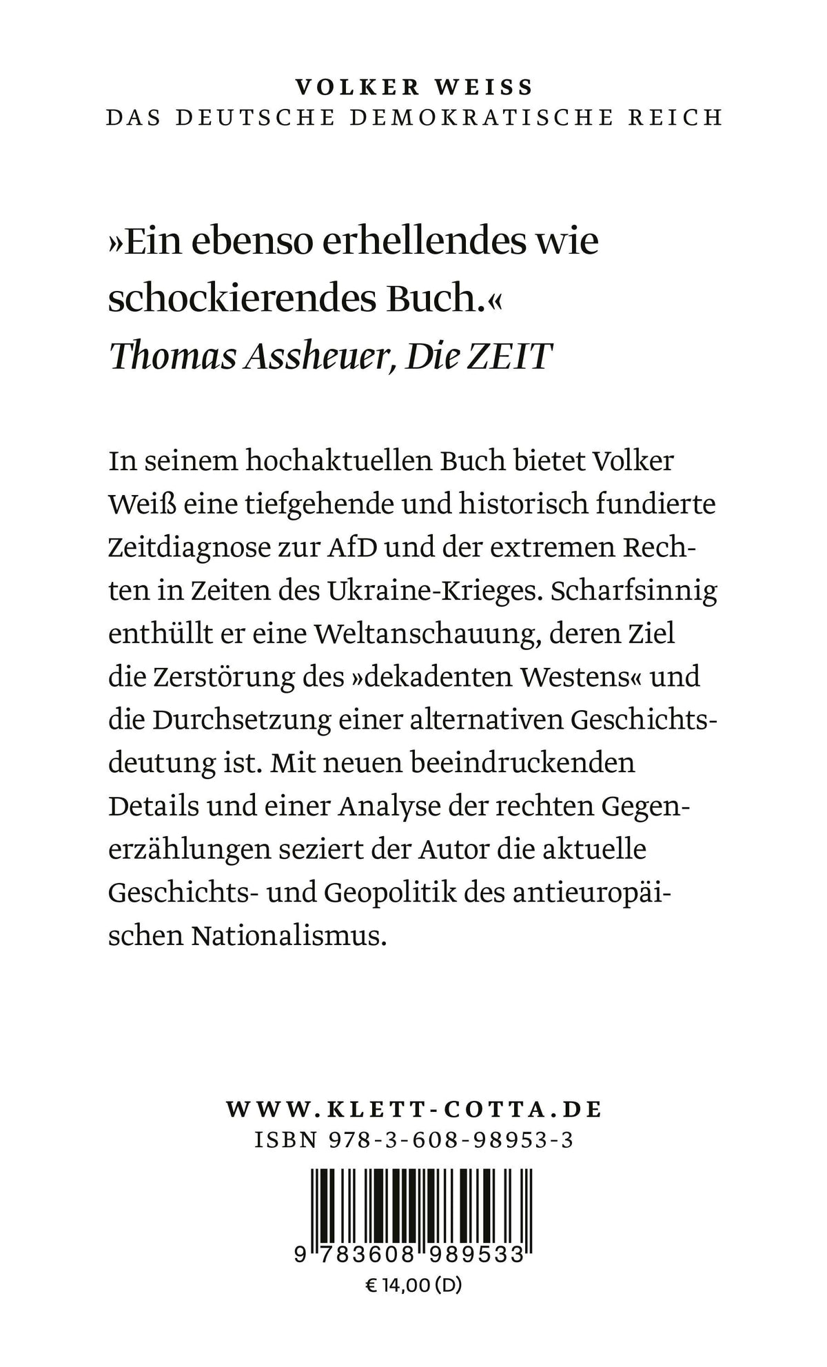 Rückseite: Das Deutsche Demokratische Reich (Taschenbuch)