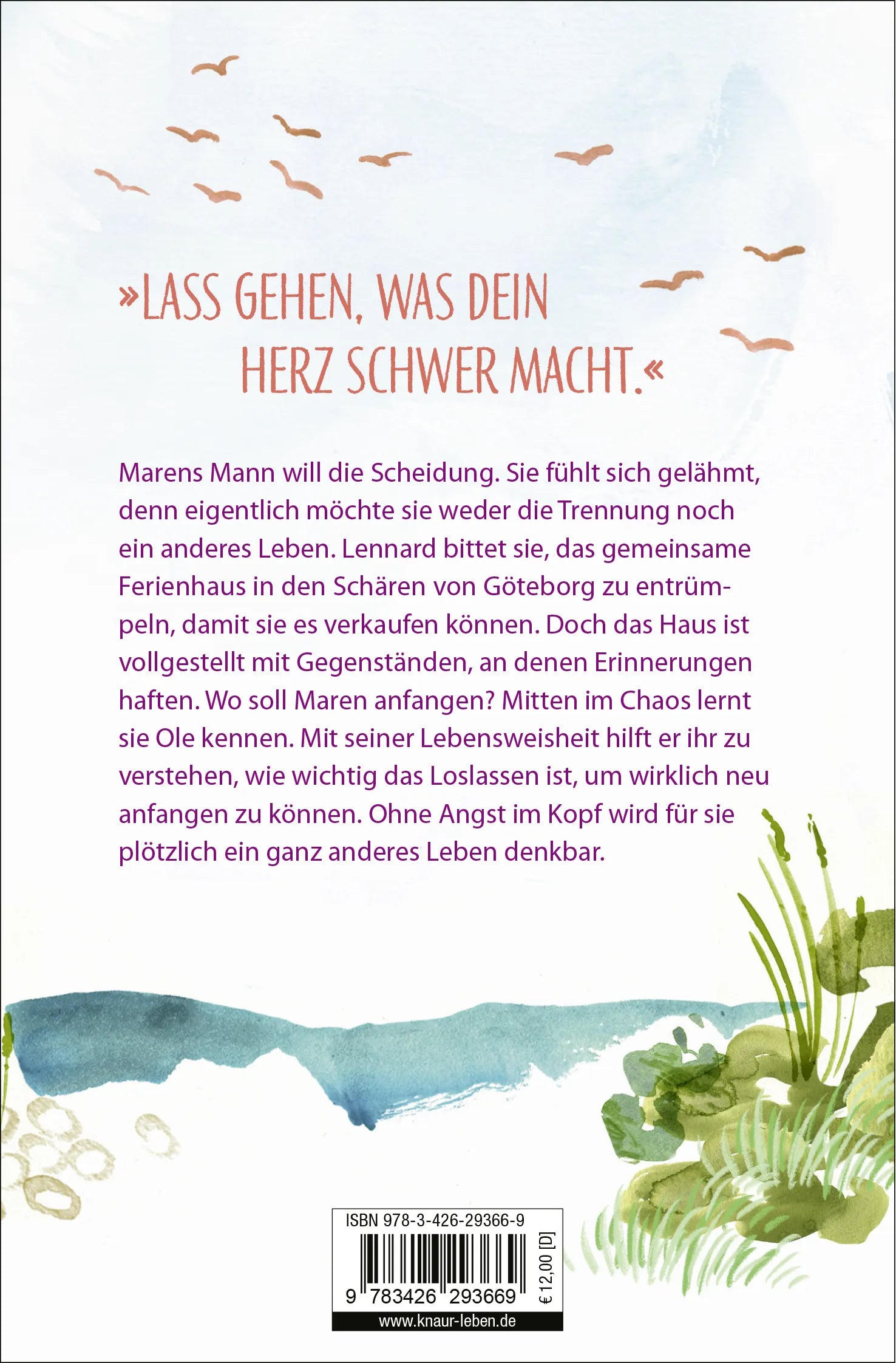 Buchrückseite von 'Das einsame Haus am Meer und die Kraft des Loslassens' mit Klappentext - Taschenbuch