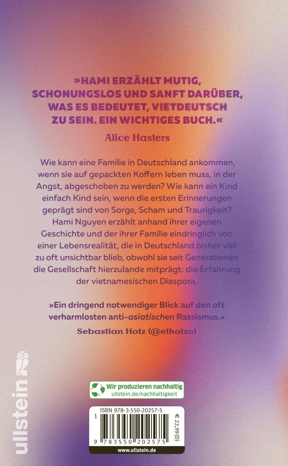 Buchrückseite von 'Das Ende der Unsichtbarkeit' mit Klappentext - Gebundene Ausgabe