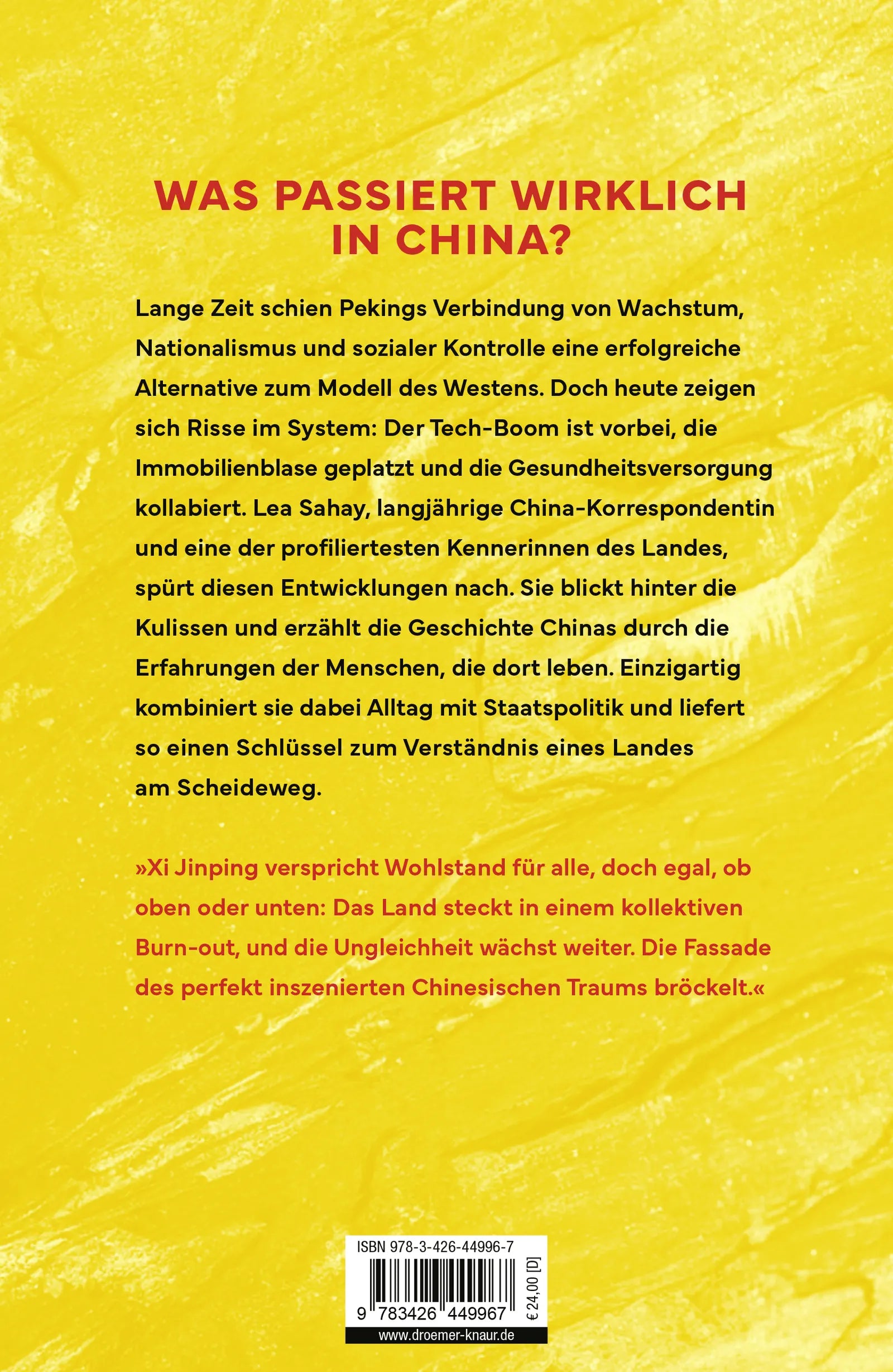 Buchrückseite von 'Das Ende des Chinesischen Traums' mit Klappentext - Gebundene Ausgabe