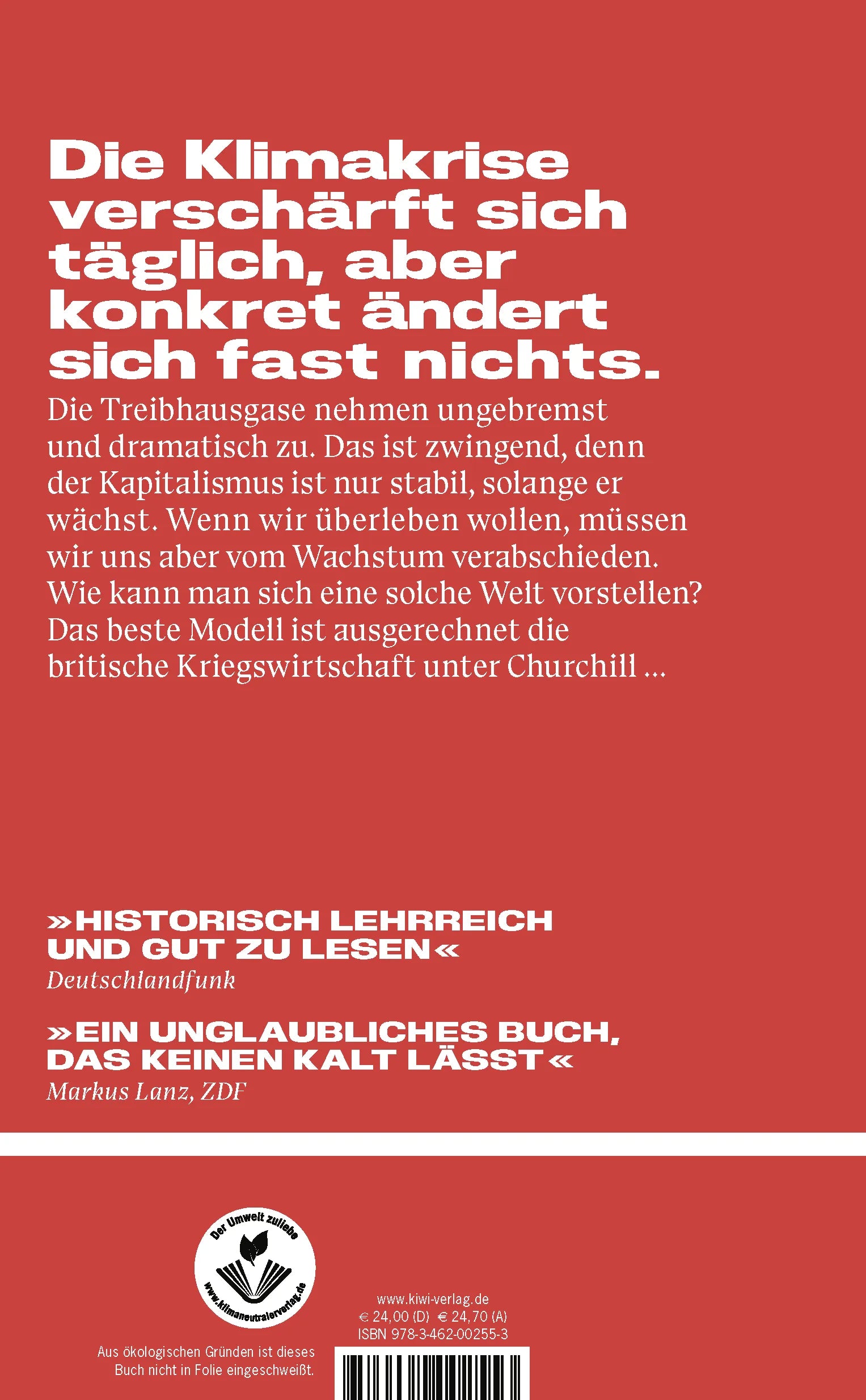 Buchrückseite von 'Das Ende des Kapitalismus' mit Klappentext - Gebundene Ausgabe