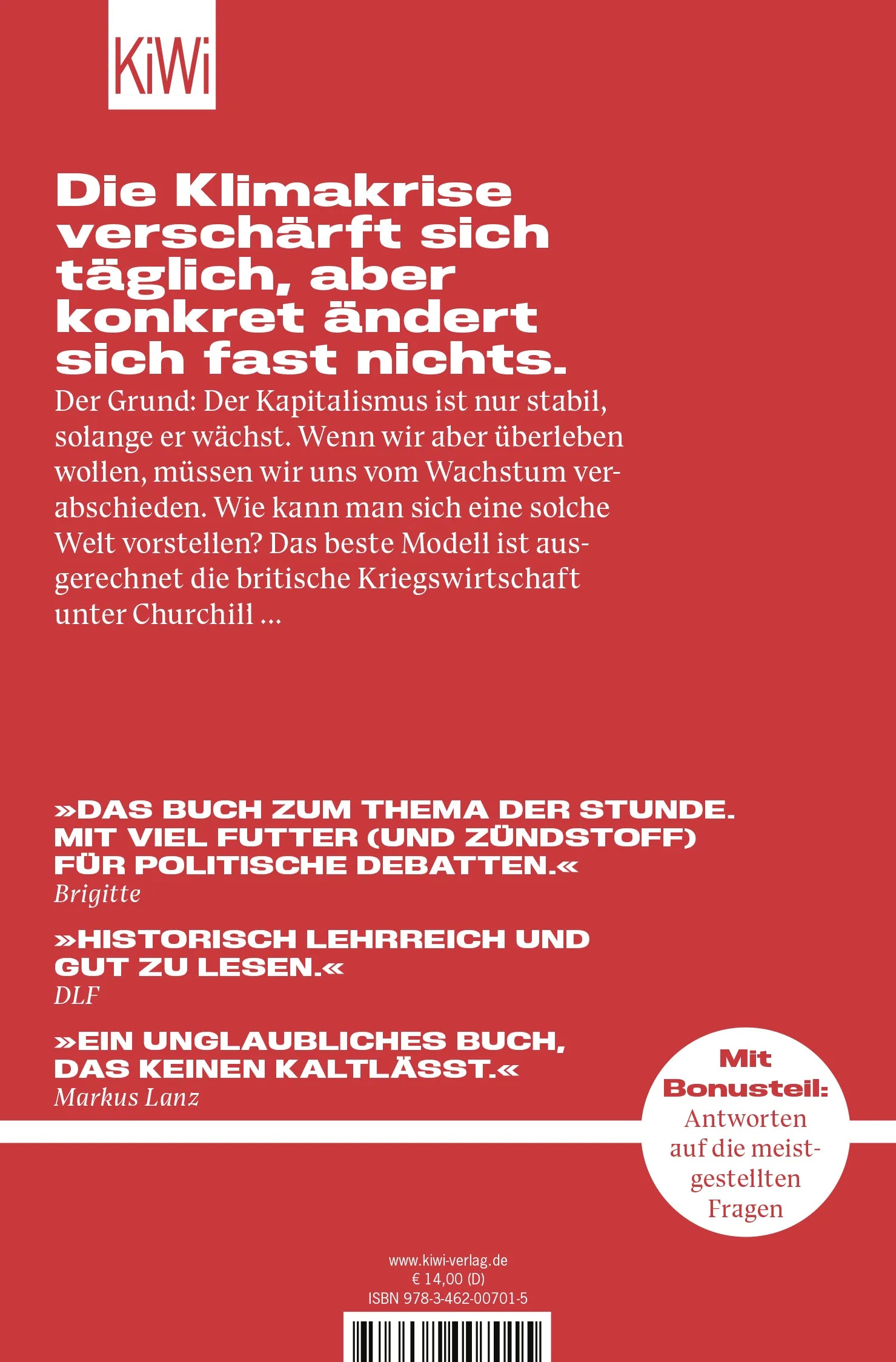 Buchrückseite von 'Das Ende des Kapitalismus' mit Klappentext - Taschenbuch