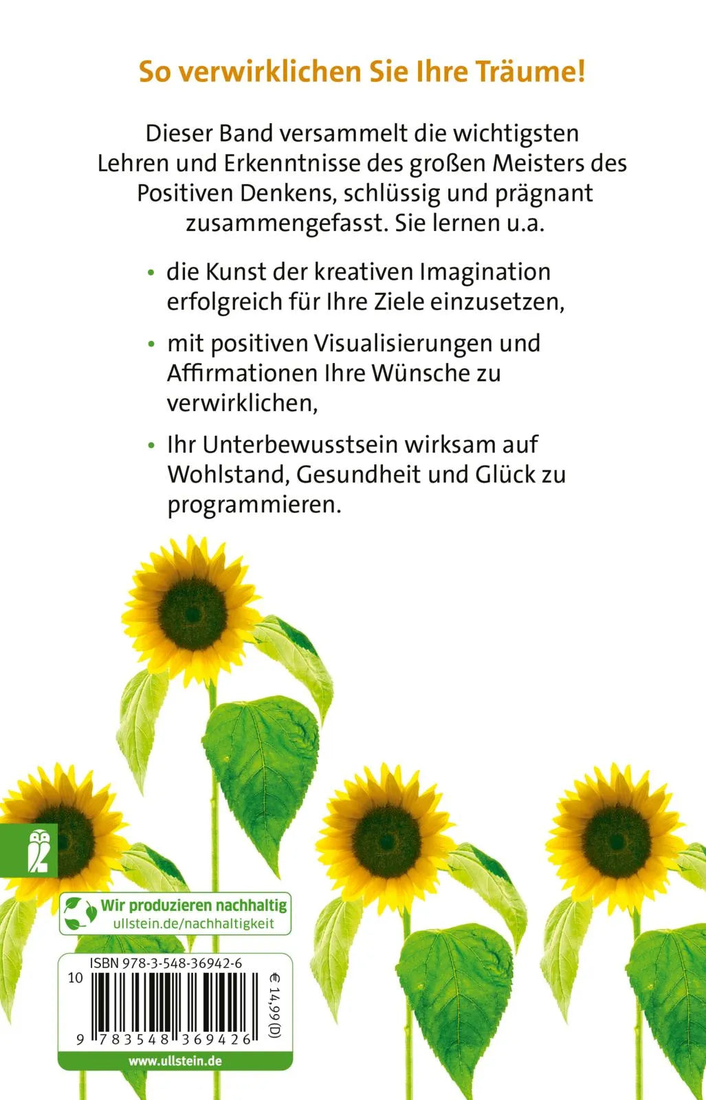 Buchrückseite von 'Das Erfolgsbuch' mit Klappentext - Taschenbuch