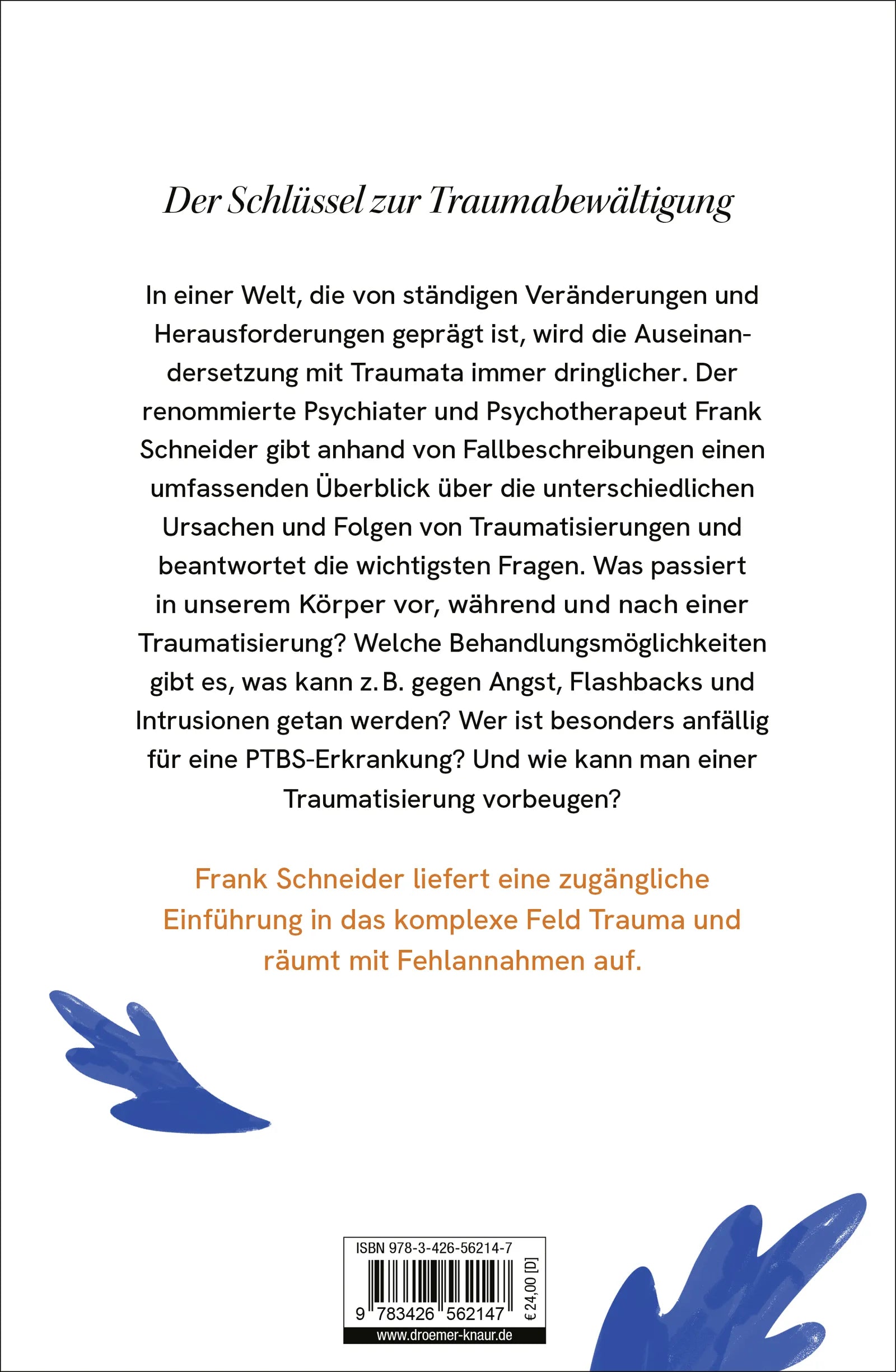 Buchrückseite von 'Das erschütterte Ich' mit Klappentext - Gebundene Ausgabe