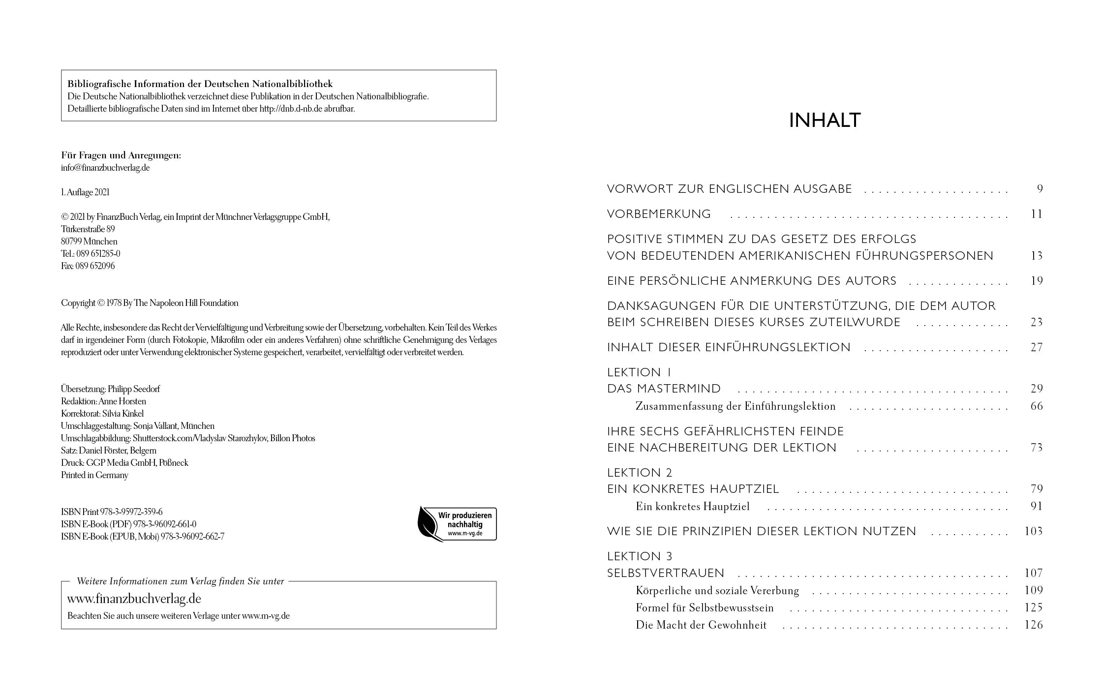 Innenansicht von 'Das Gesetz des Erfolgs' - Taschenbuch