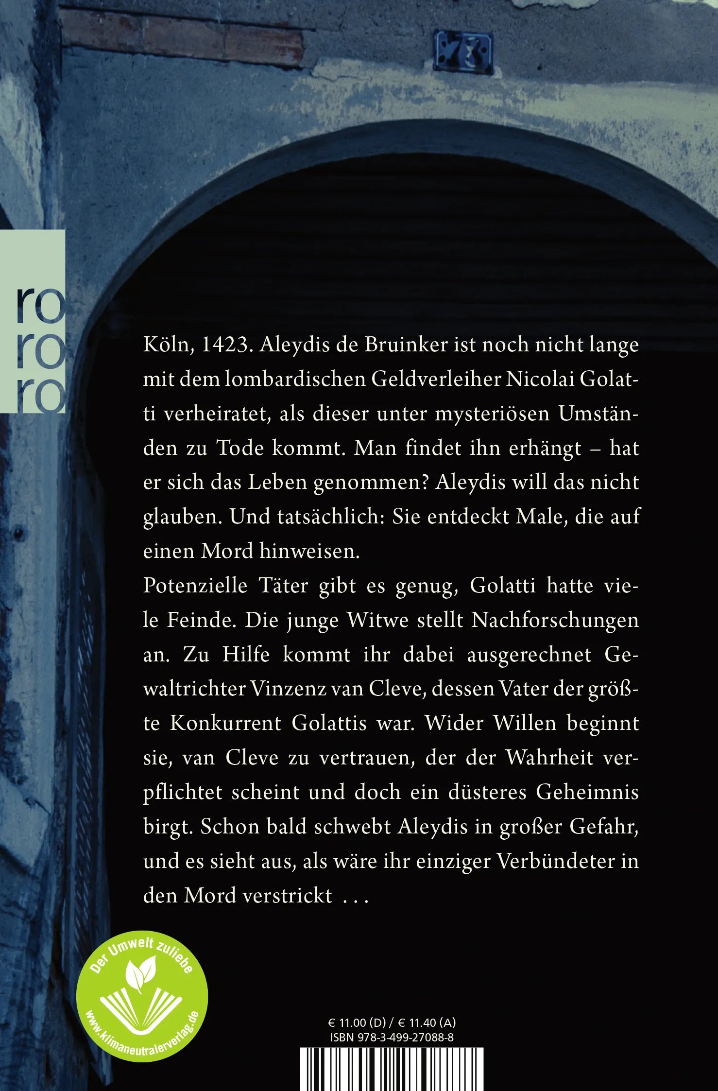 Buchrückseite von 'Das Gold des Lombarden' mit Klappentext - Taschenbuch