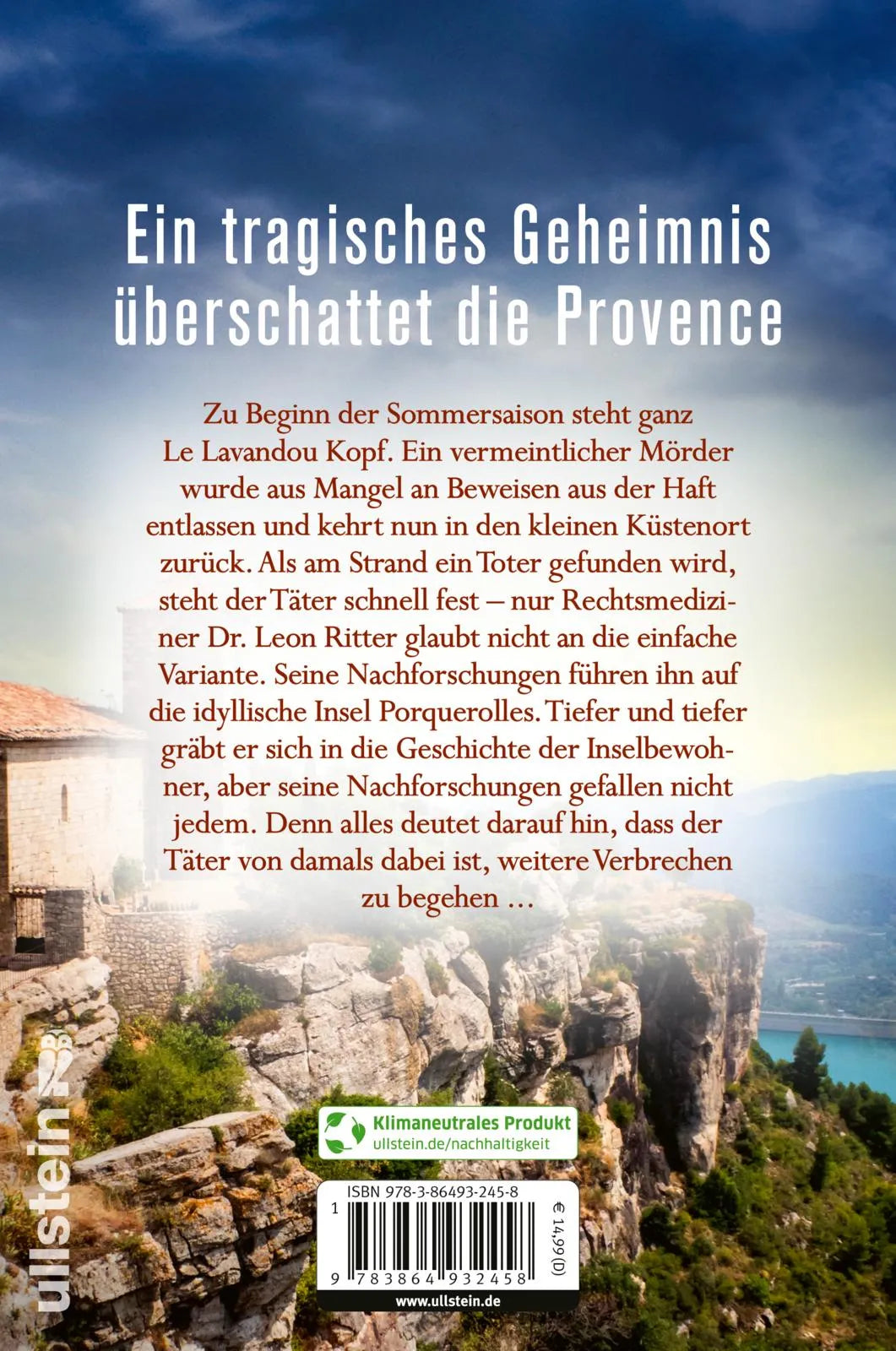 Buchrückseite von 'Das Grab unter Zedern' mit Klappentext - Paperback