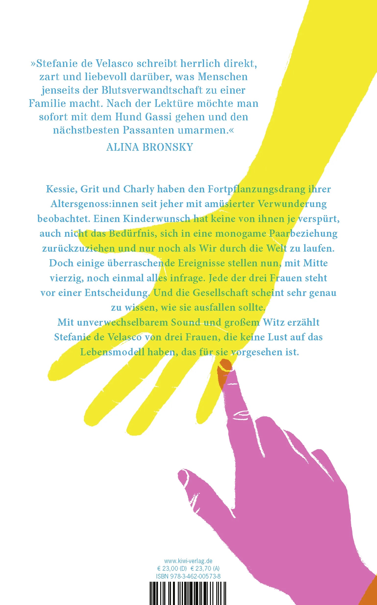 Buchrückseite von 'Das Gras auf unserer Seite' mit Klappentext - Gebundene Ausgabe