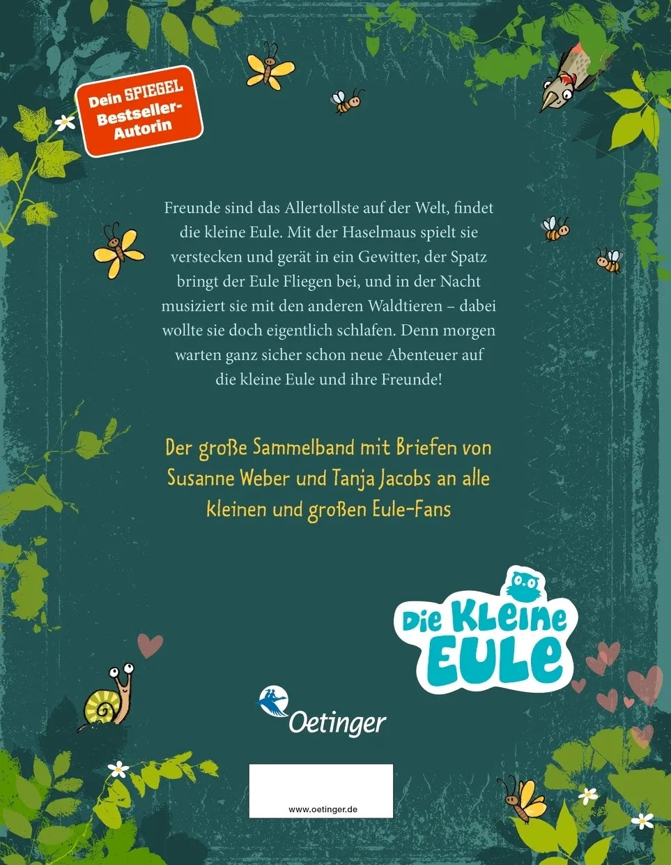 Buchrückseite von 'Das große Buch von der kleinen Eule' mit Klappentext - Gebundene Ausgabe