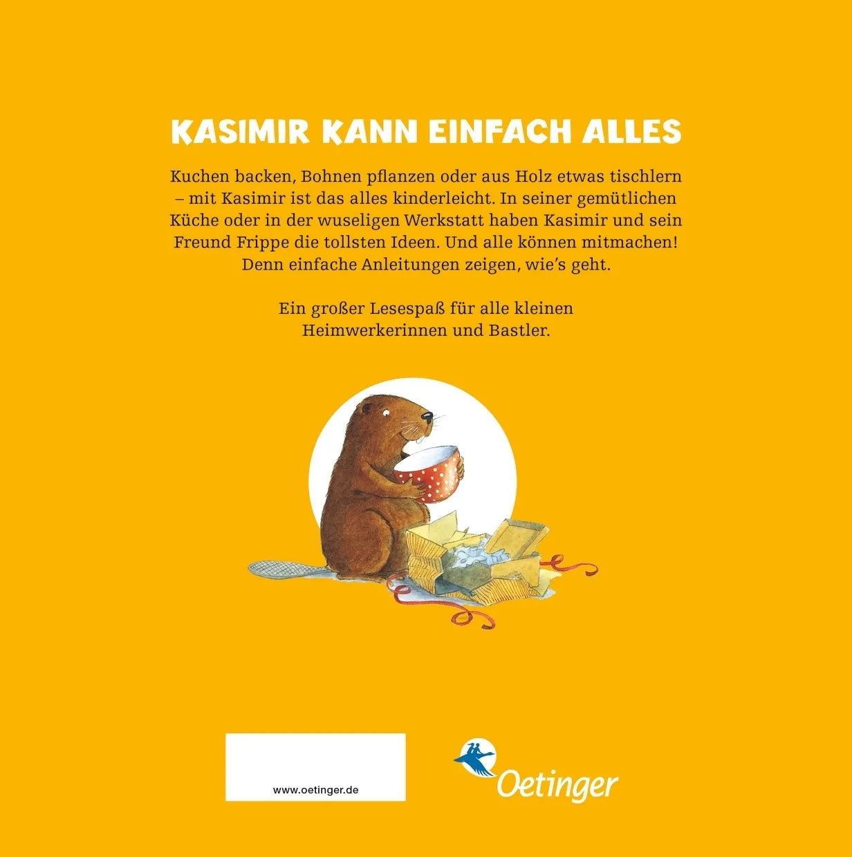 Buchrückseite von 'Das große Buch von Kasimir' mit Klappentext - Gebundene Ausgabe