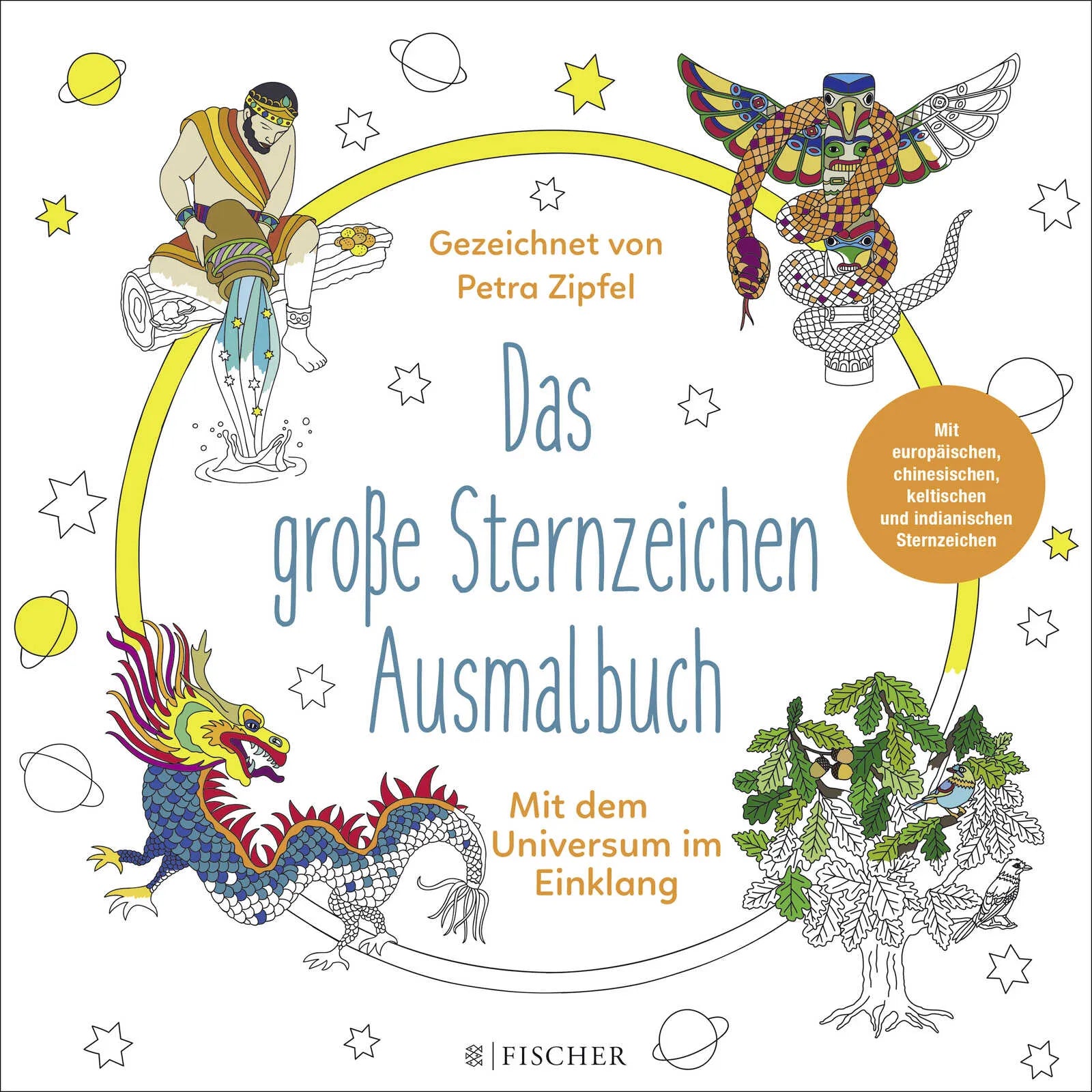 Buchcover von 'Das große Sternzeichen-Ausmalbuch' - Paperback von Petra Zipfel