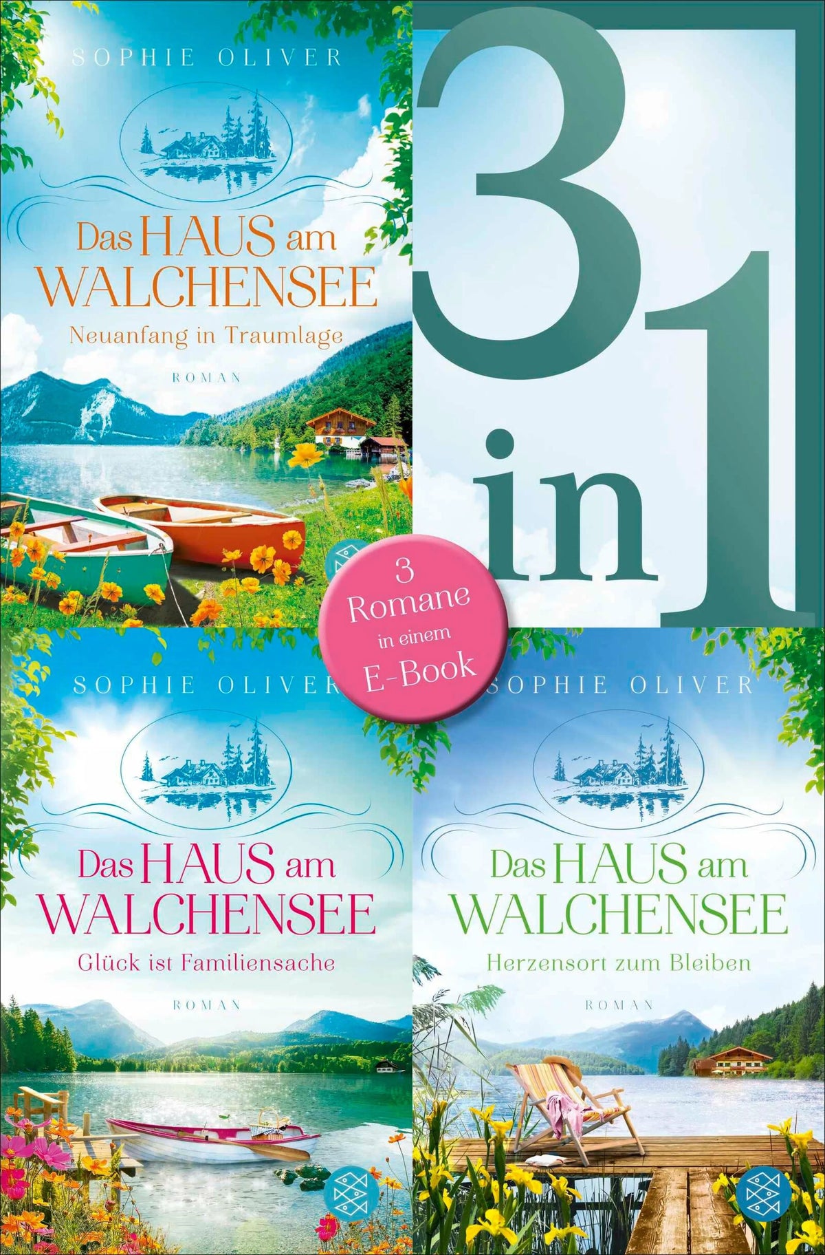 Cover: Das Haus am Walchensee - Neuanfang in Traumlage / Glück ist Familiensache / Herzensort zum Bleiben - Drei Romane in einem Band (E-Book) von Sophie Oliver