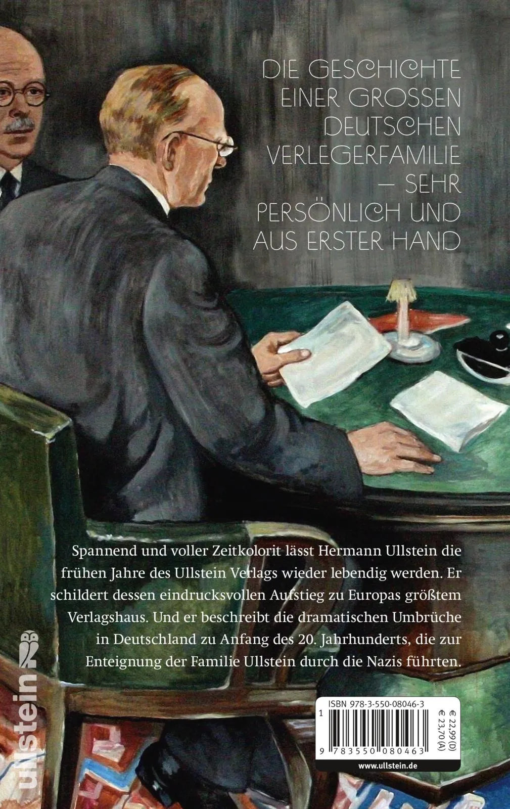 Buchrückseite von 'Das Haus Ullstein' mit Klappentext - Gebundene Ausgabe