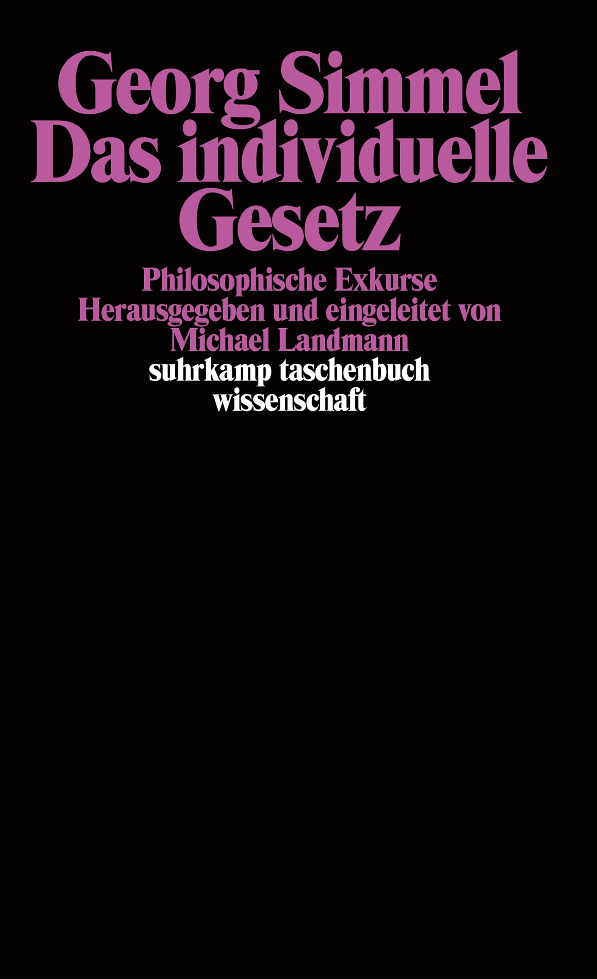 Buchcover von 'Das individuelle Gesetz' - Taschenbuch von Georg Simmel